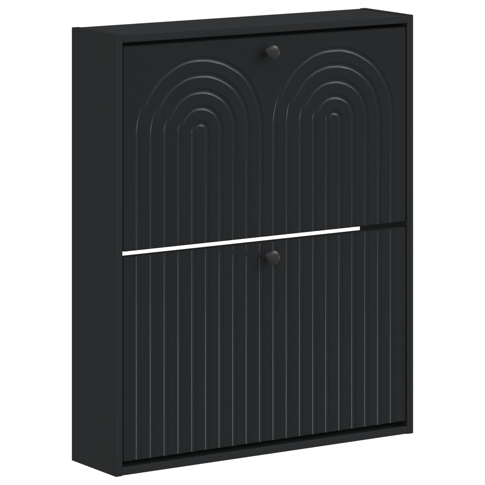 Mobiletto per Scarpe da Muro ALKMAAR 71 x 17 x 86 cm Nero