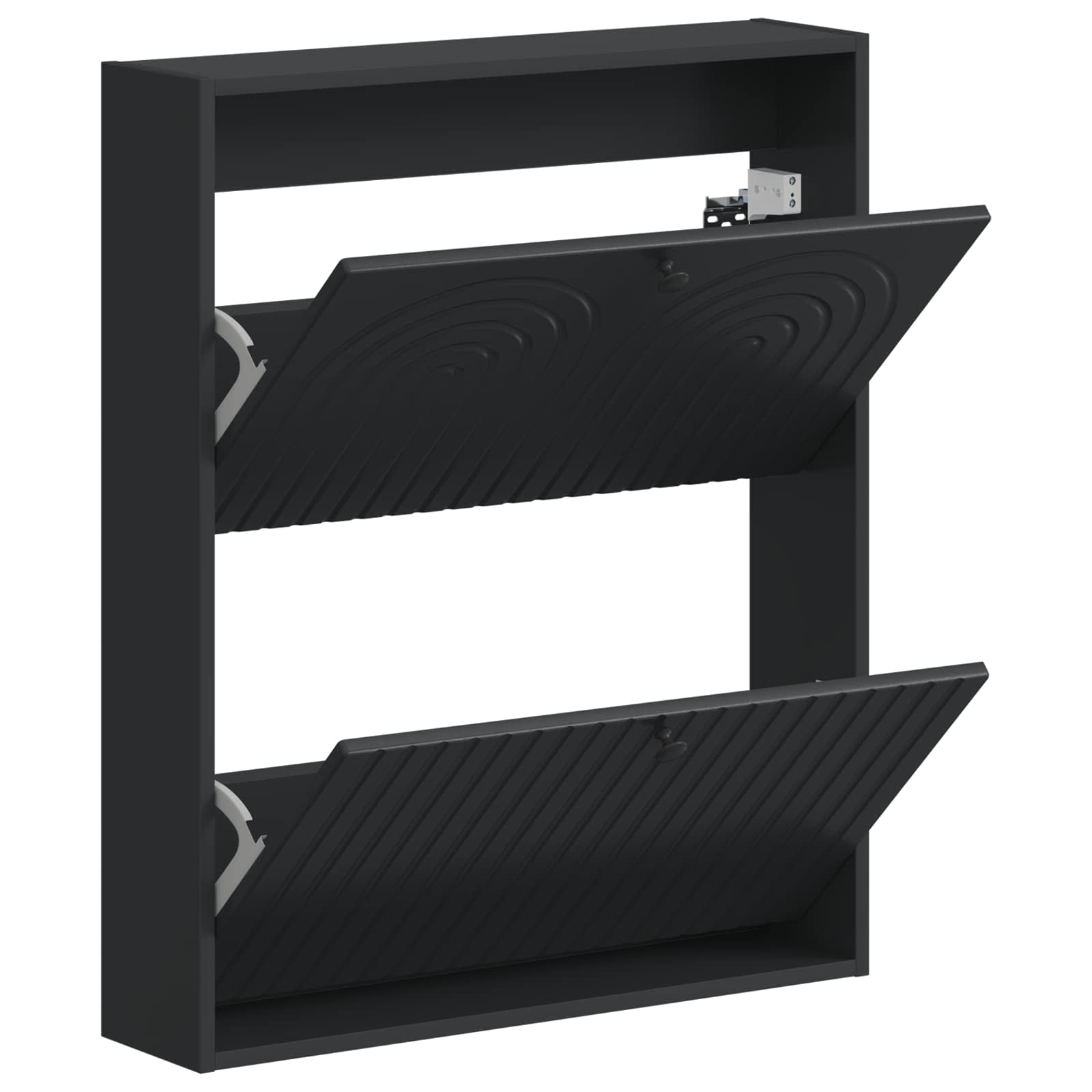 Mobiletto per Scarpe da Muro ALKMAAR 71 x 17 x 86 cm Nero