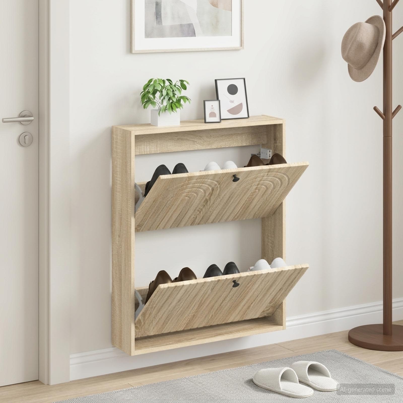 Mobiletto per Scarpe da Muro ALKMAAR 71 x 17 x 86 cm