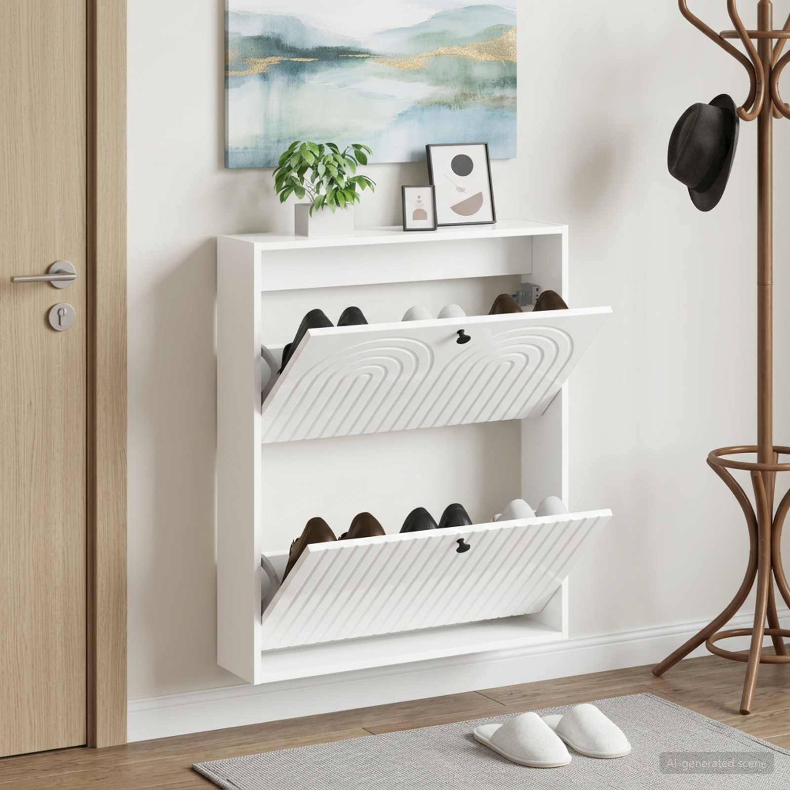 Mobiletto per Scarpe da Muro ALKMAAR 71 x 17 x 86 cm