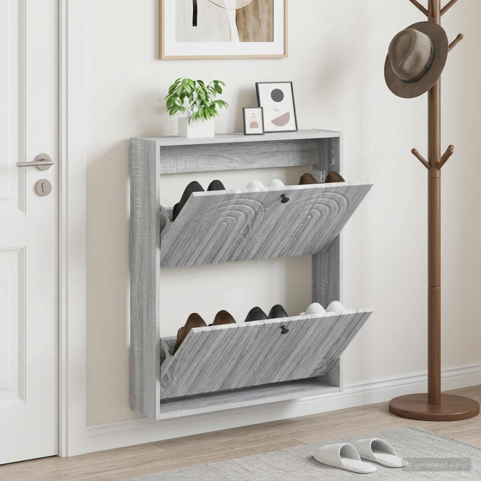 Mobiletto per Scarpe da Muro ALKMAAR 71 x 17 x 86 cm