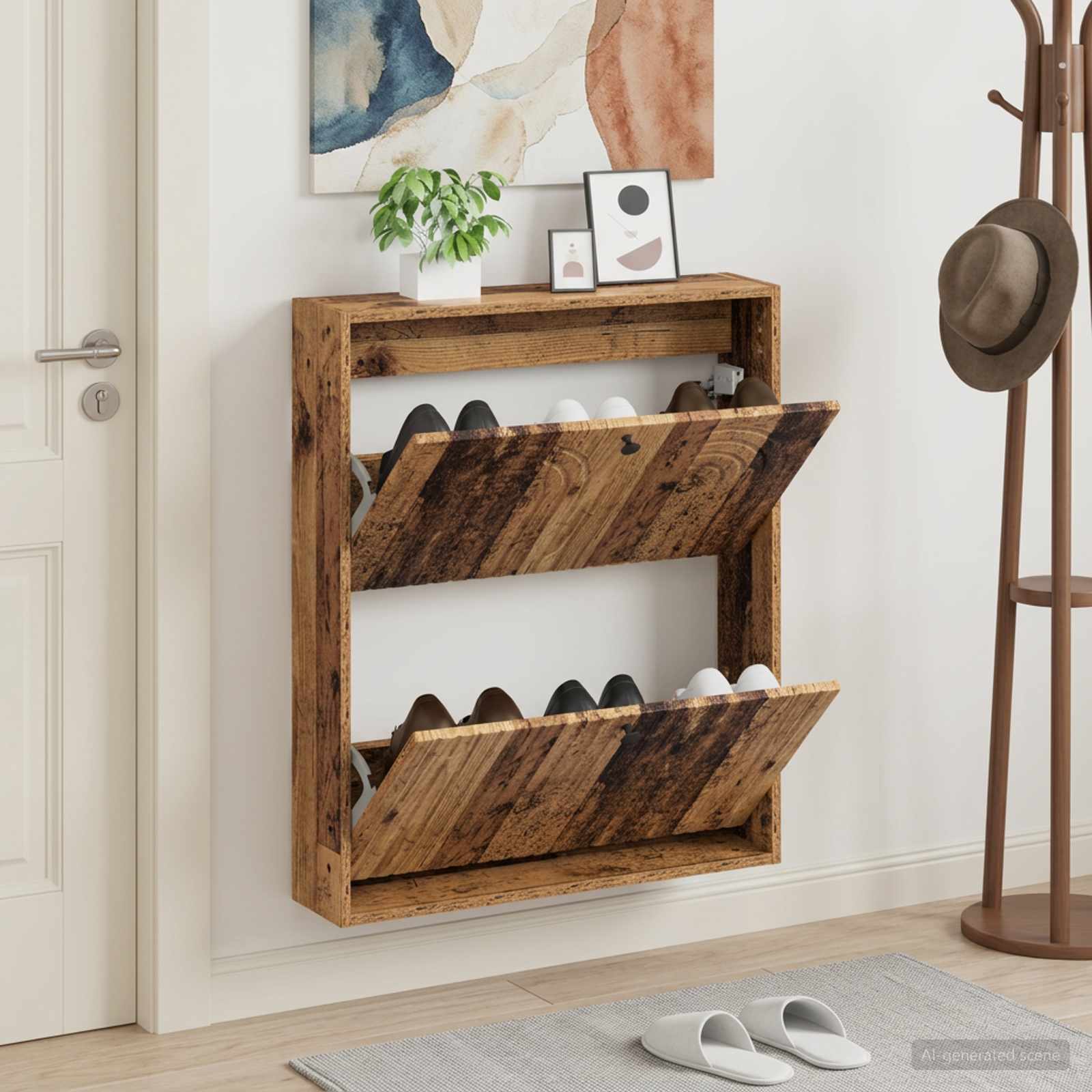 Mobiletto per Scarpe da Muro ALKMAAR 71 x 17 x 86 cm