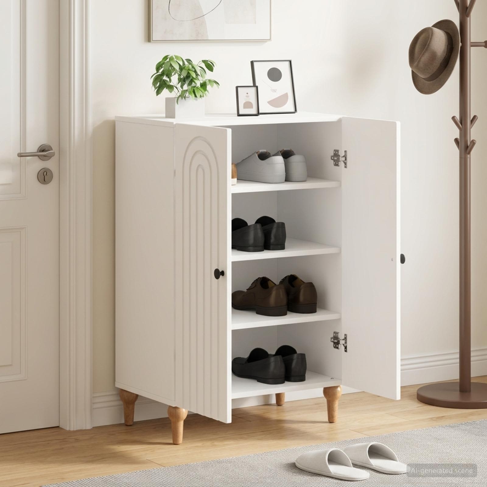 Mobile per scarpe ALKMAAR 59,5 x 39,5 x 90 cm Bianco