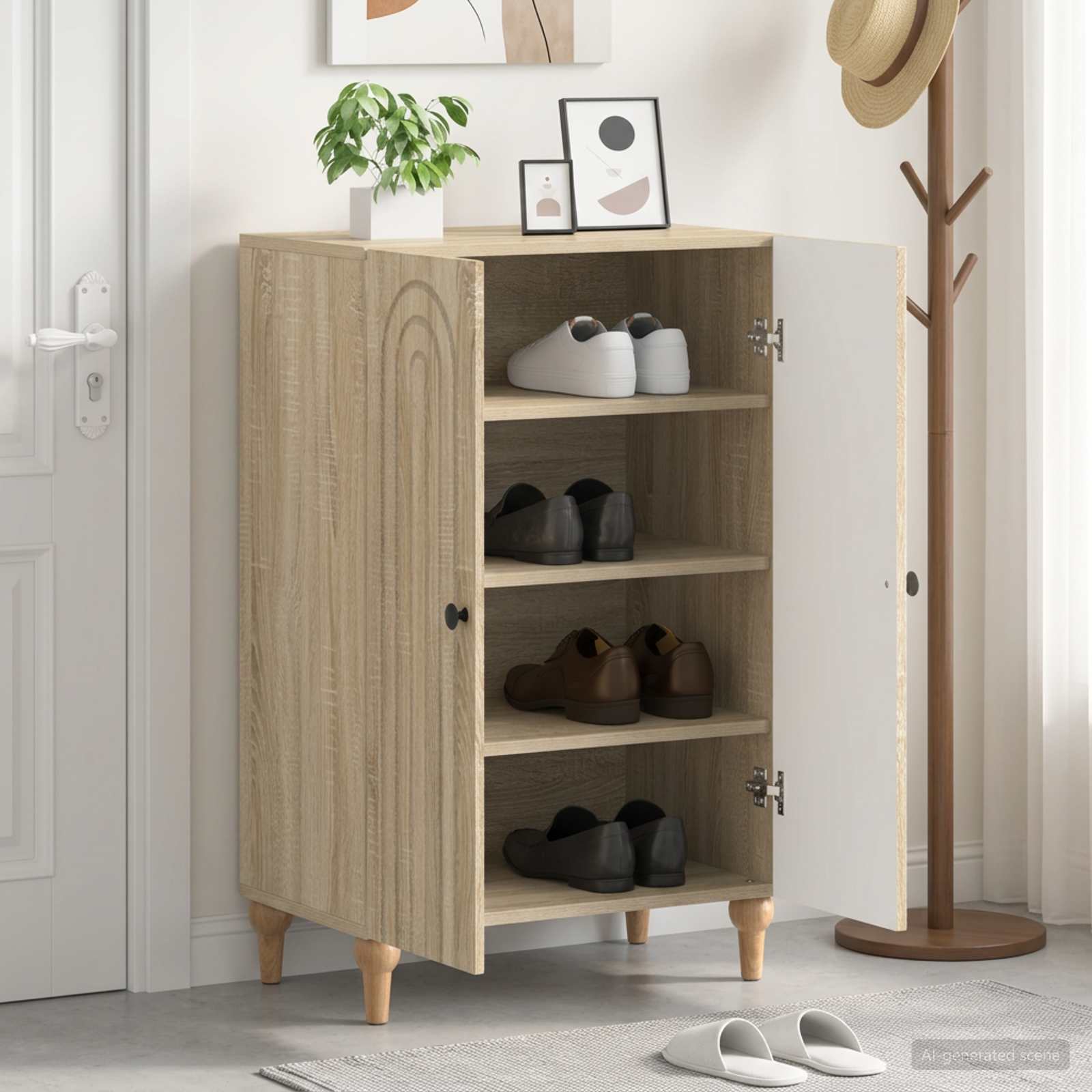 Mobile per scarpe ALKMAAR 59,5 x 39,5 x 90 cm Rovere Sonoma