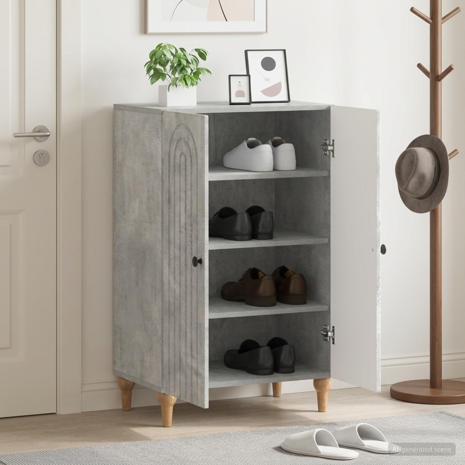 Mobile per scarpe ALKMAAR 59,5 x 39,5 x 90 cm Grigio Cemento