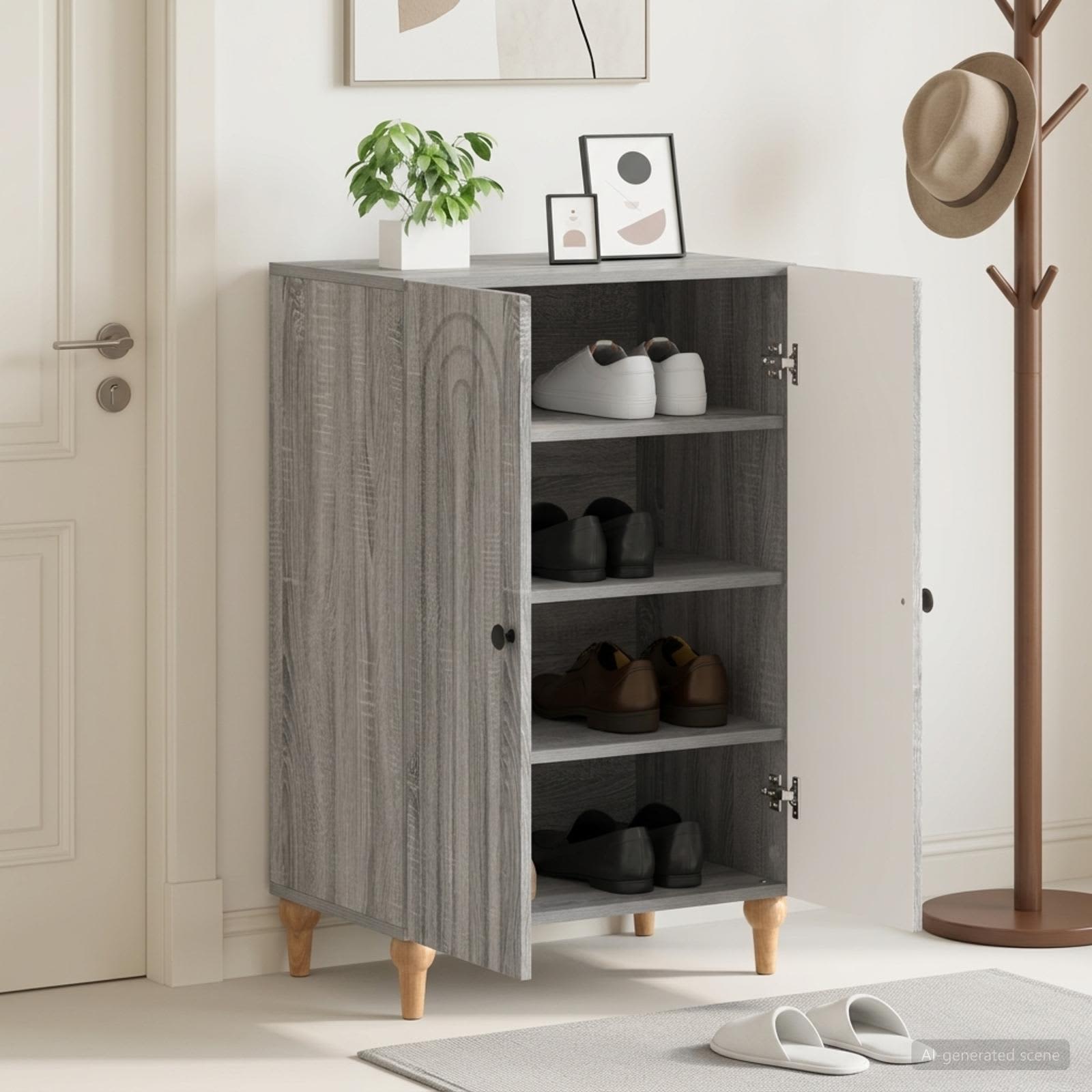 Mobile per scarpe ALKMAAR 59,5 x 39,5 x 90 cm Sonoma grigio