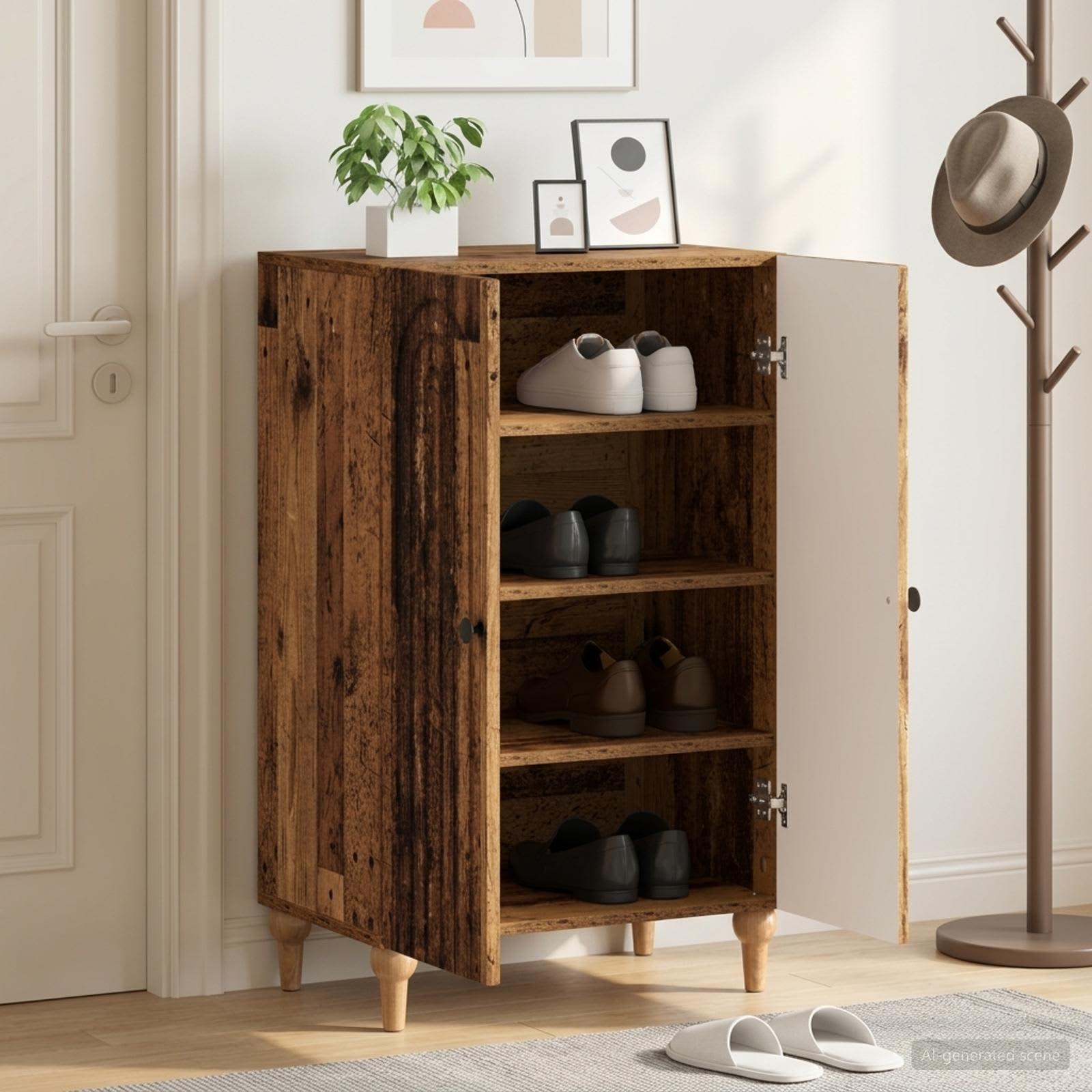 Mobile per scarpe ALKMAAR 59,5 x 39,5 x 90 cm Legno antico