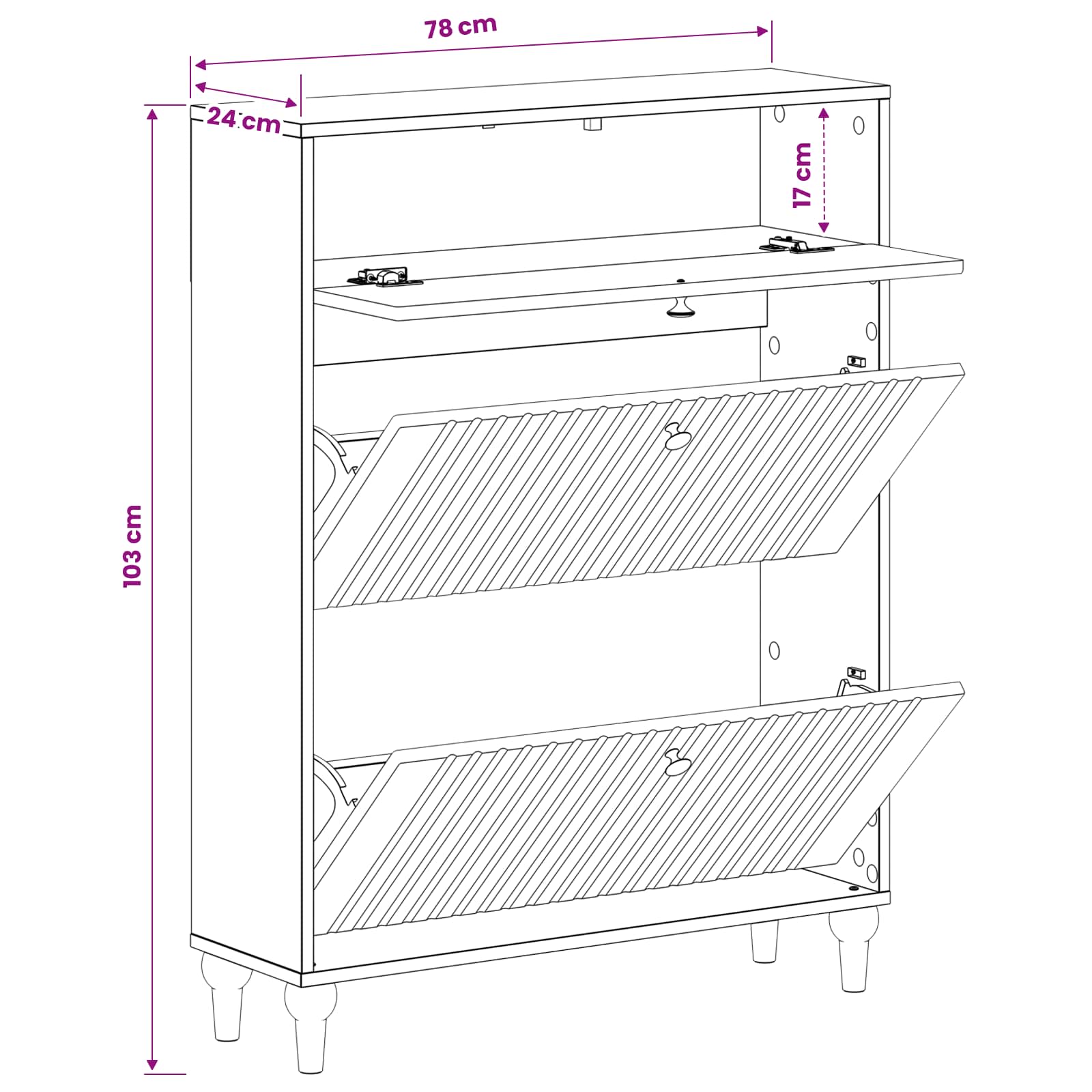 Mobile per scarpe ALKMAAR 78 x 24 x 103 cm Legno ingegnerizzato
