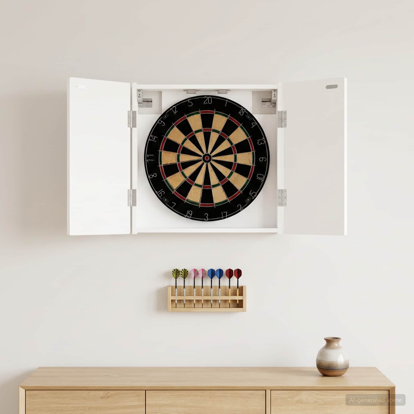 Armadio per Dartboard ALKMAAR Bianco 52,5 x 10,5 x 53,5 cm