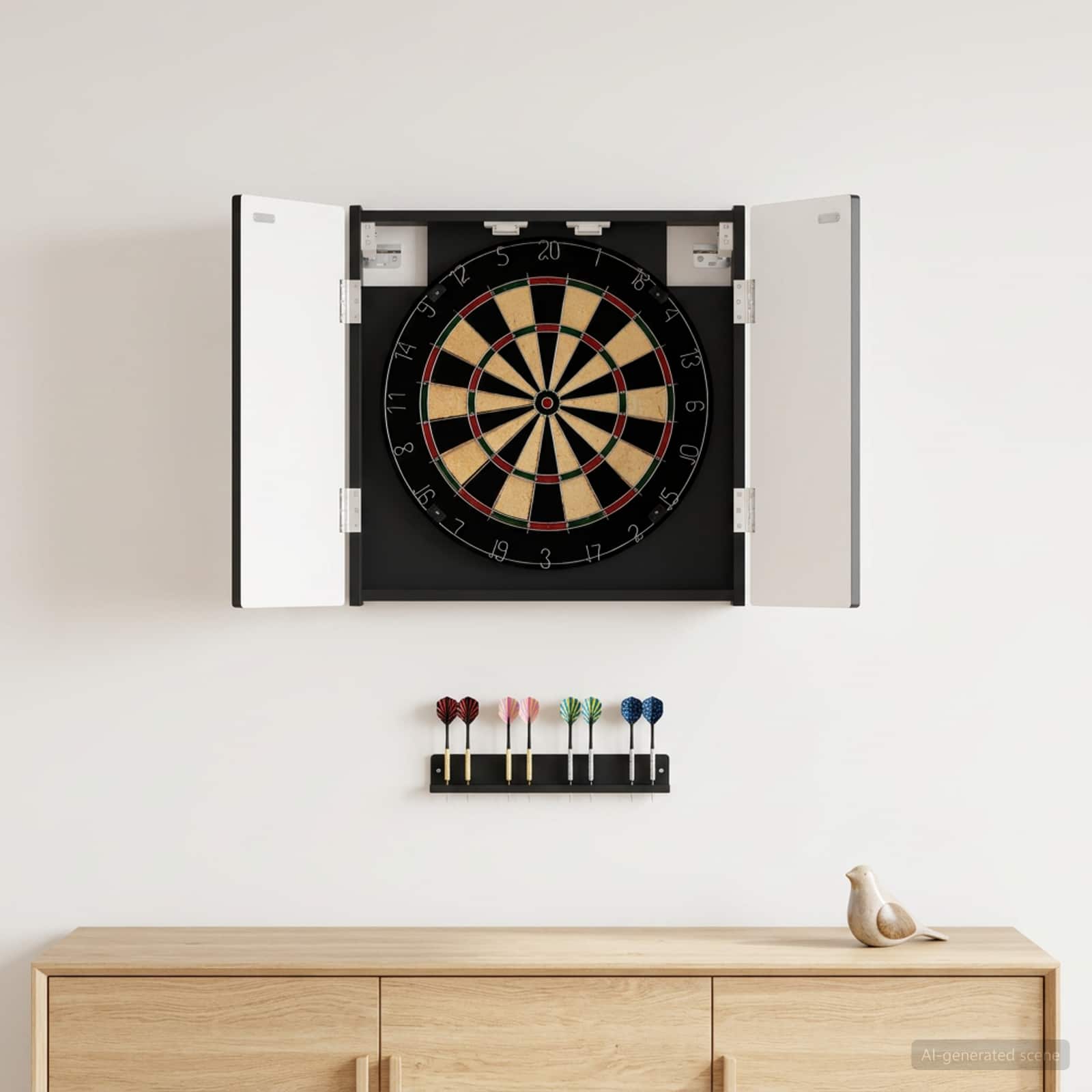 Armadio per Dartboard ALKMAAR Nero 52,5 x 10,5 x 53,5 cm