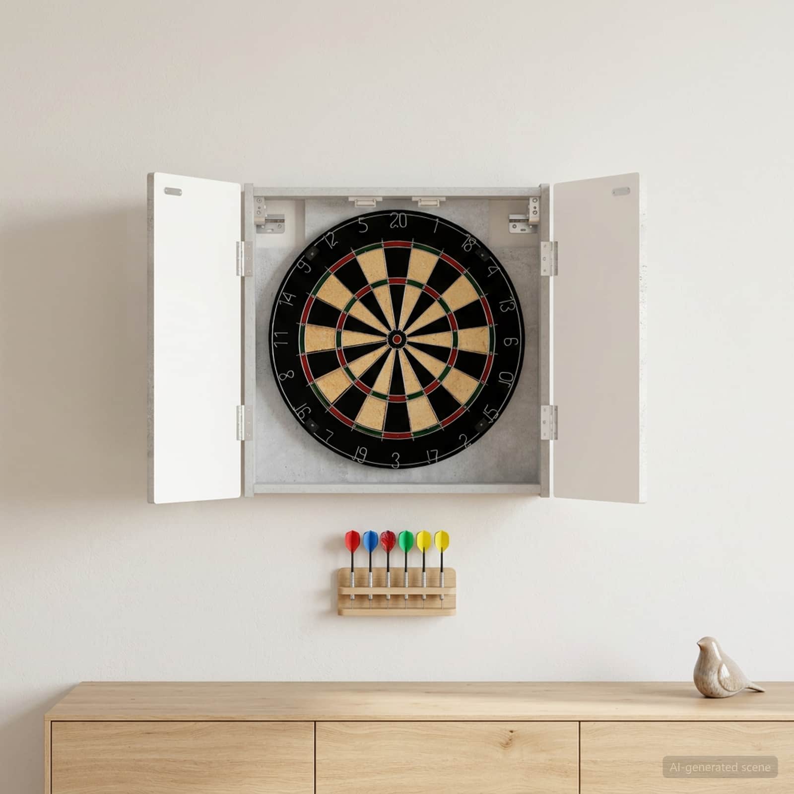 Armadio per Dartboard ALKMAAR Grigio Cemento