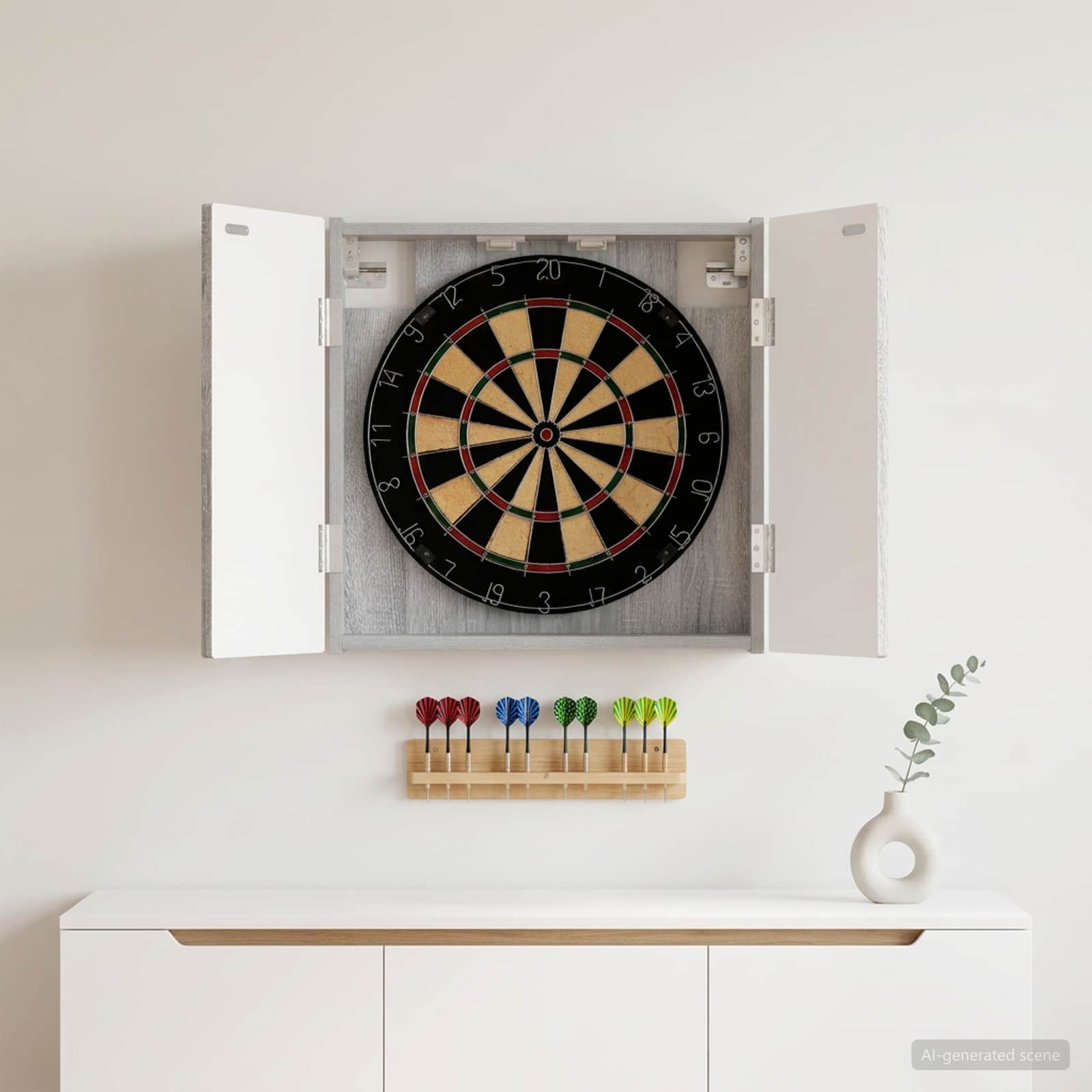 Armadio per Dartboard ALKMAAR Sonoma grigio