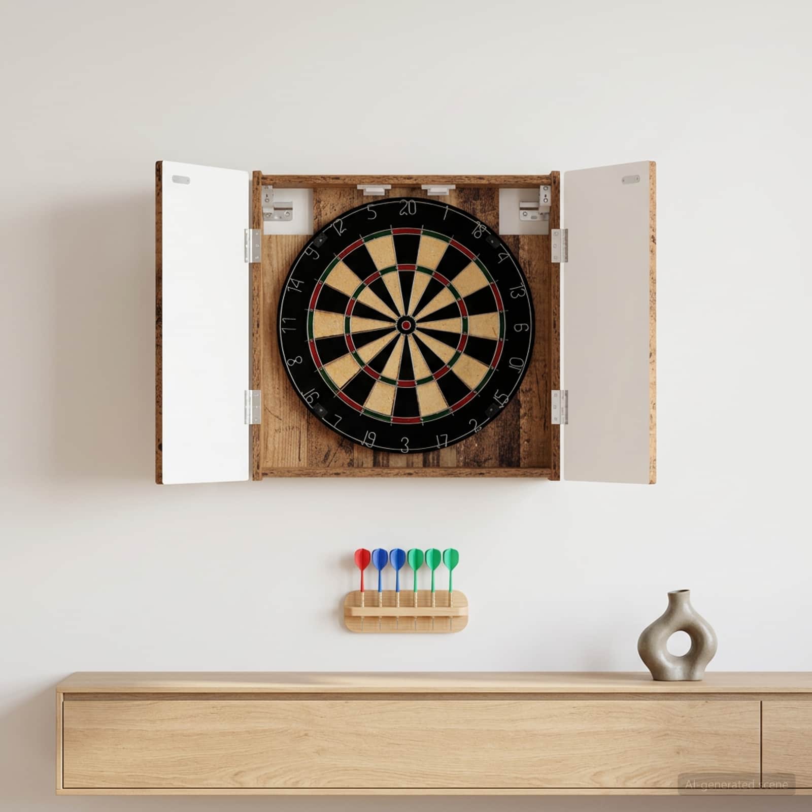 Armadio per Dartboard ALKMAAR Legno antico Legno ingegnerizzato