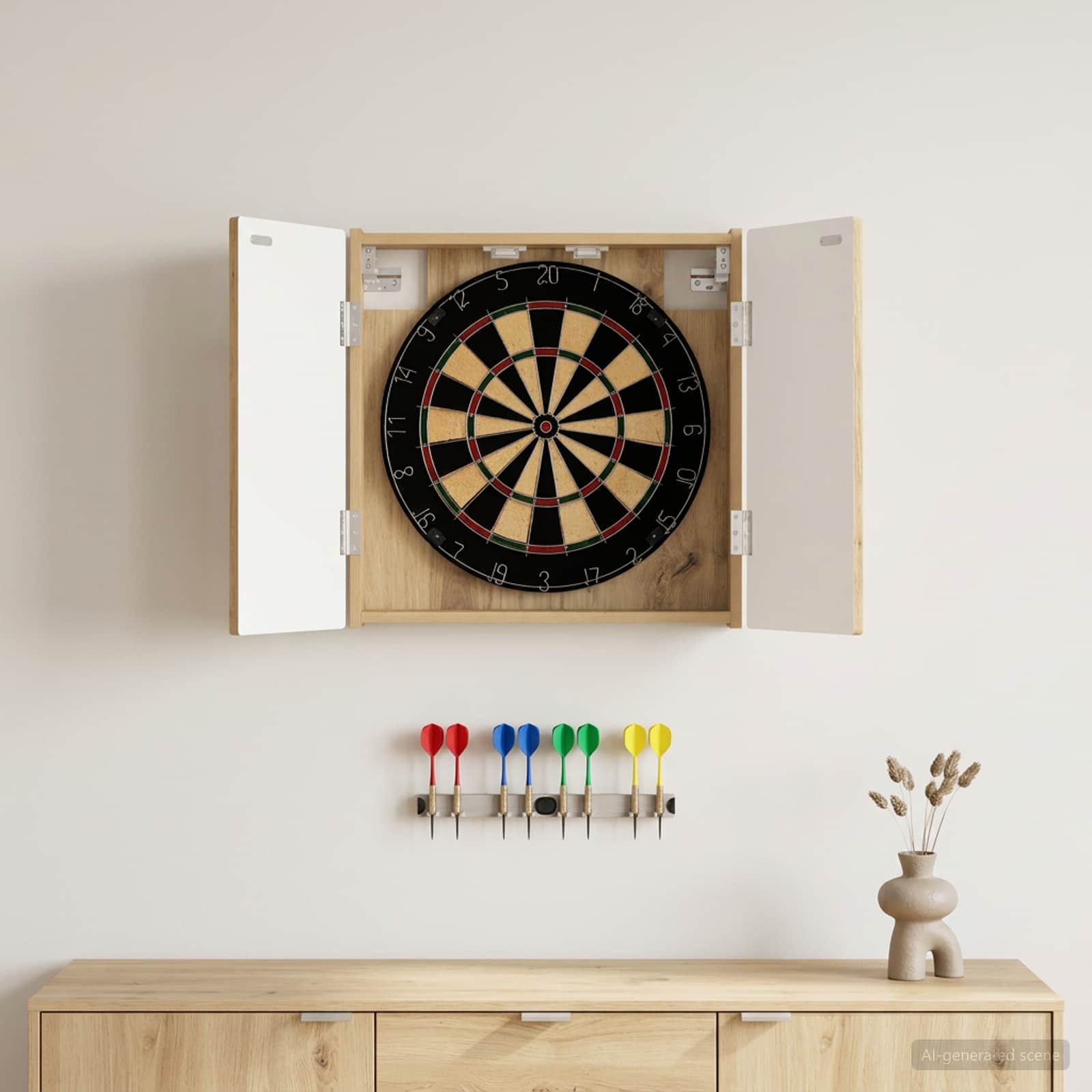 Armadio per Dartboard ALKMAAR Rovere Artigianale