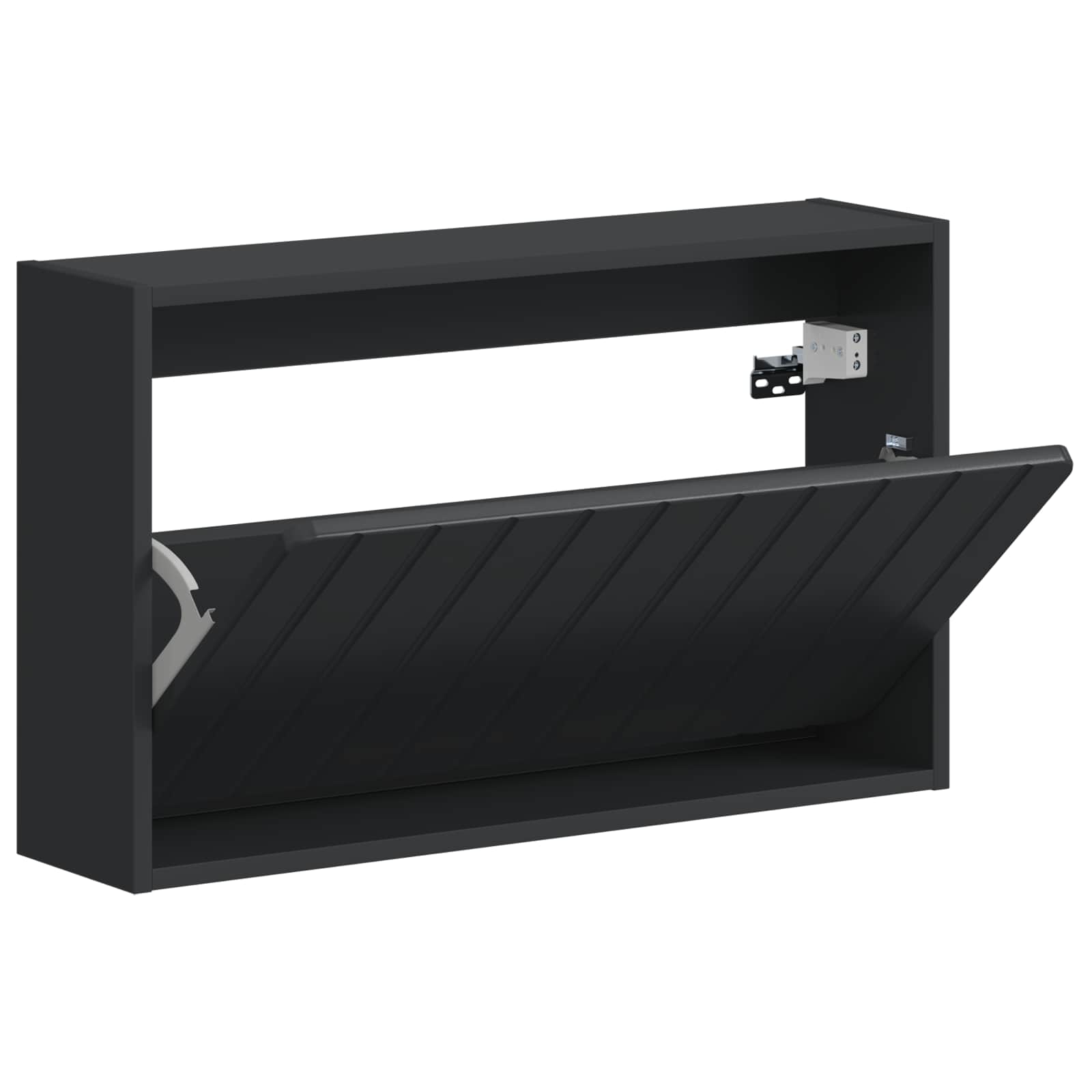 Mobiletto per Scarpe da Muro ZWOLLE 71 x 17 x 43 cm Nero