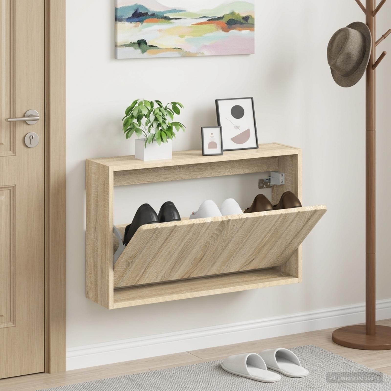 Mobiletto per Scarpe da Muro ZWOLLE 71 x 17 x 43 cm