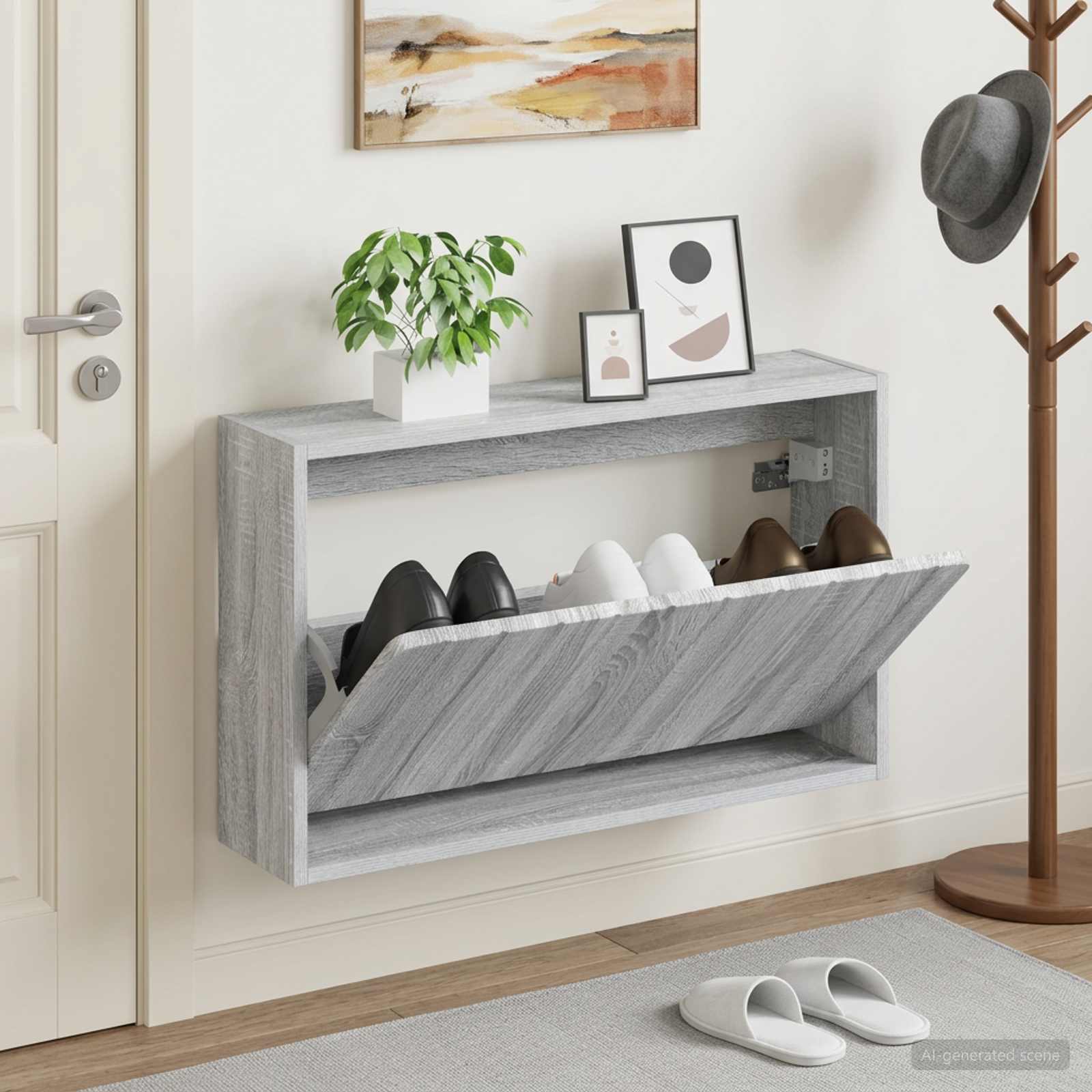 Mobiletto per Scarpe da Muro ZWOLLE 71 x 17 x 43 cm