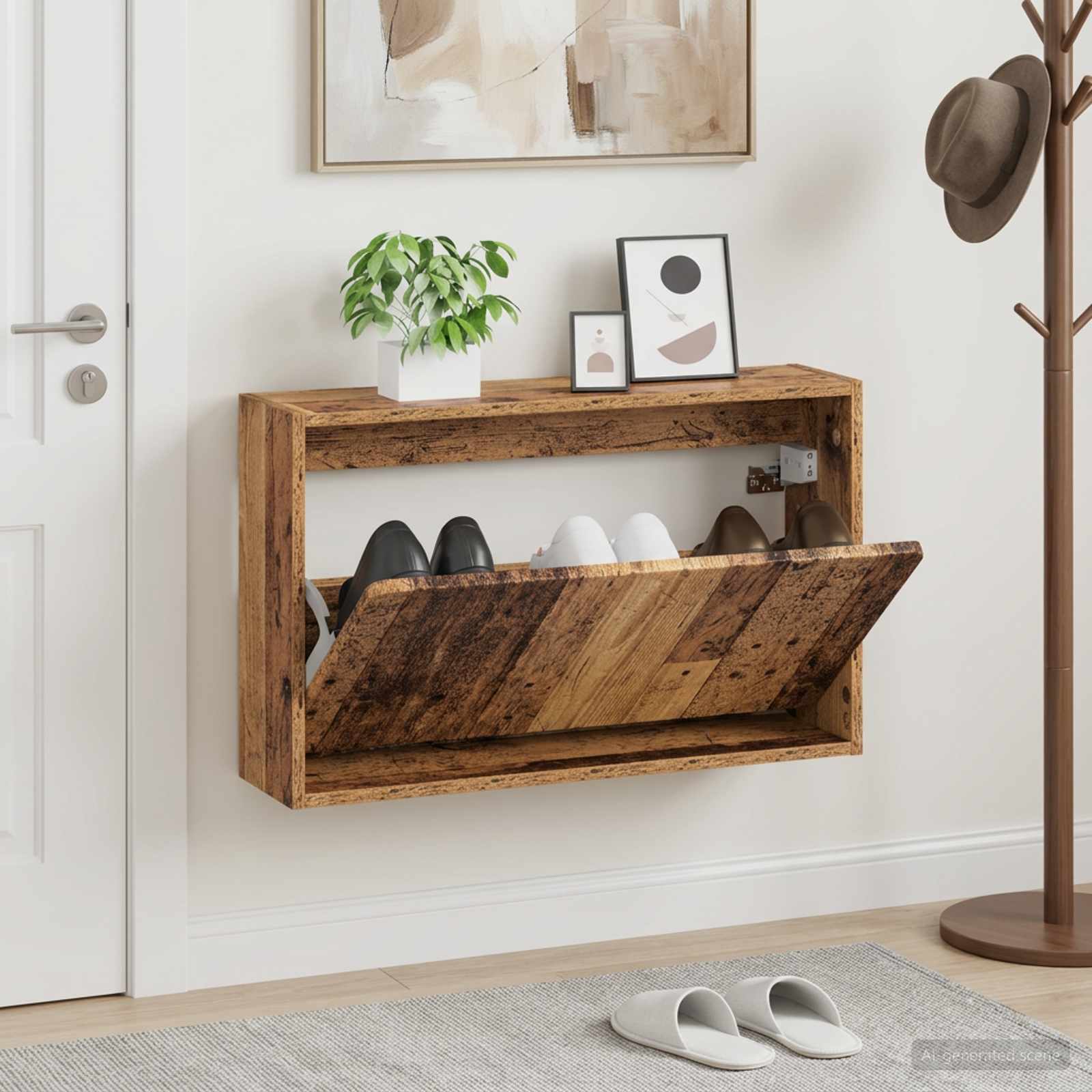Mobiletto per Scarpe da Muro ZWOLLE 71 x 17 x 43 cm