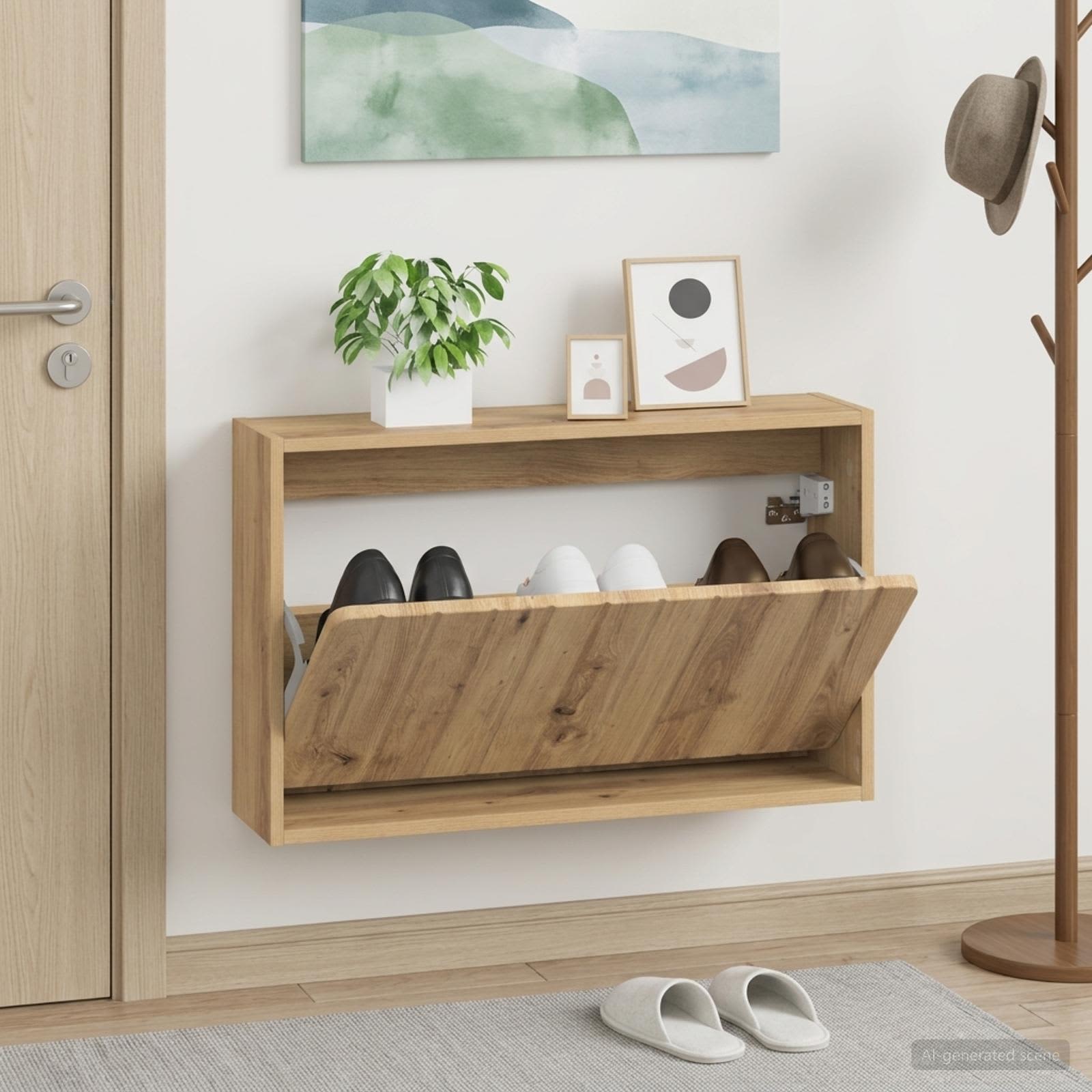 Mobiletto per Scarpe da Muro ZWOLLE 71 x 17 x 43 cm