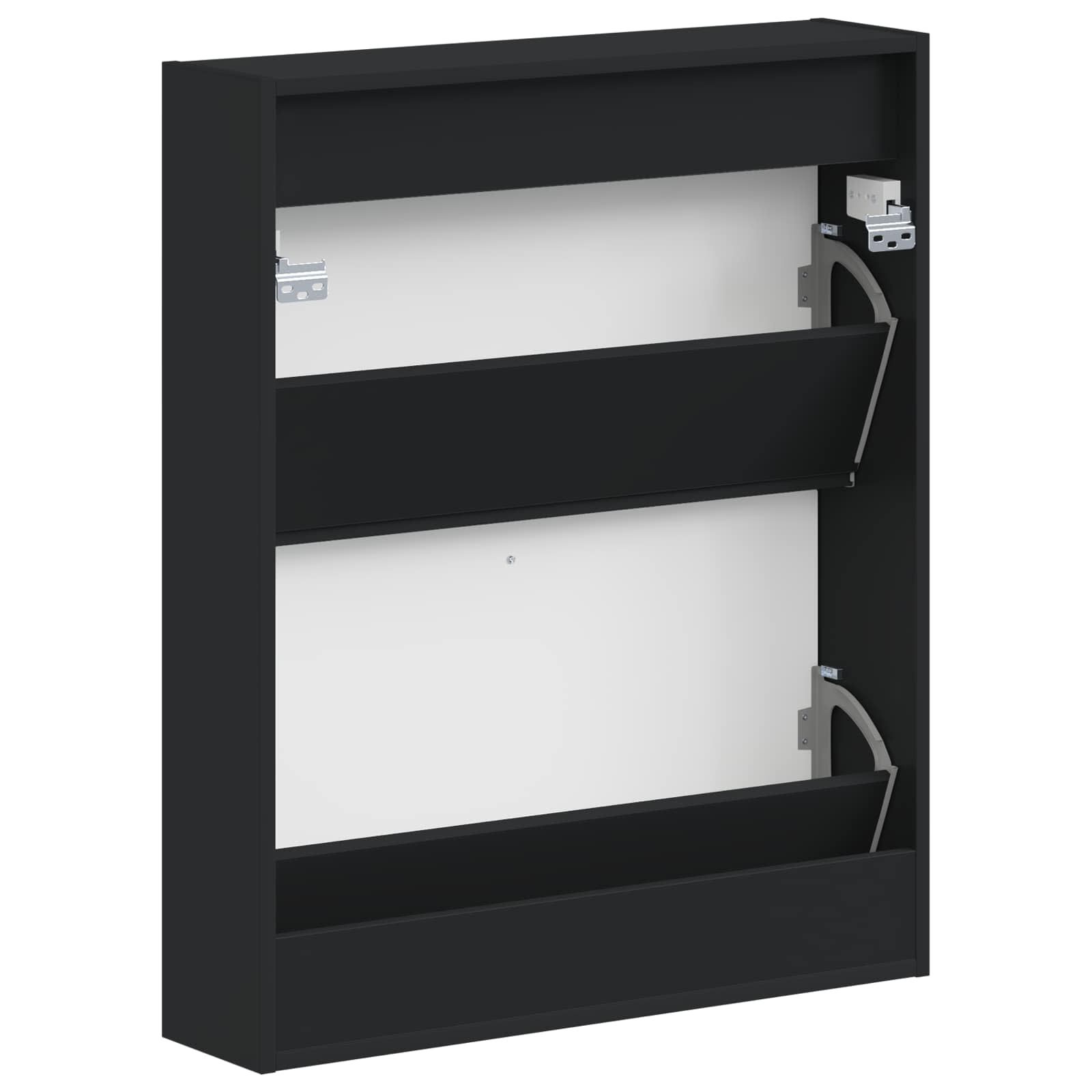 Mobiletto per Scarpe da Muro ZWOLLE 71 x 17 x 86 cm Nero