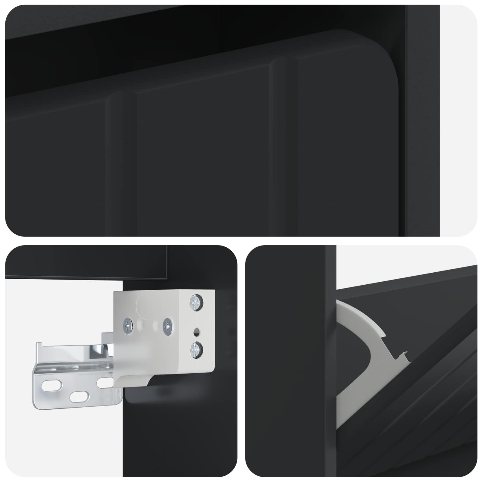 Mobiletto per Scarpe da Muro ZWOLLE 71 x 17 x 86 cm Nero