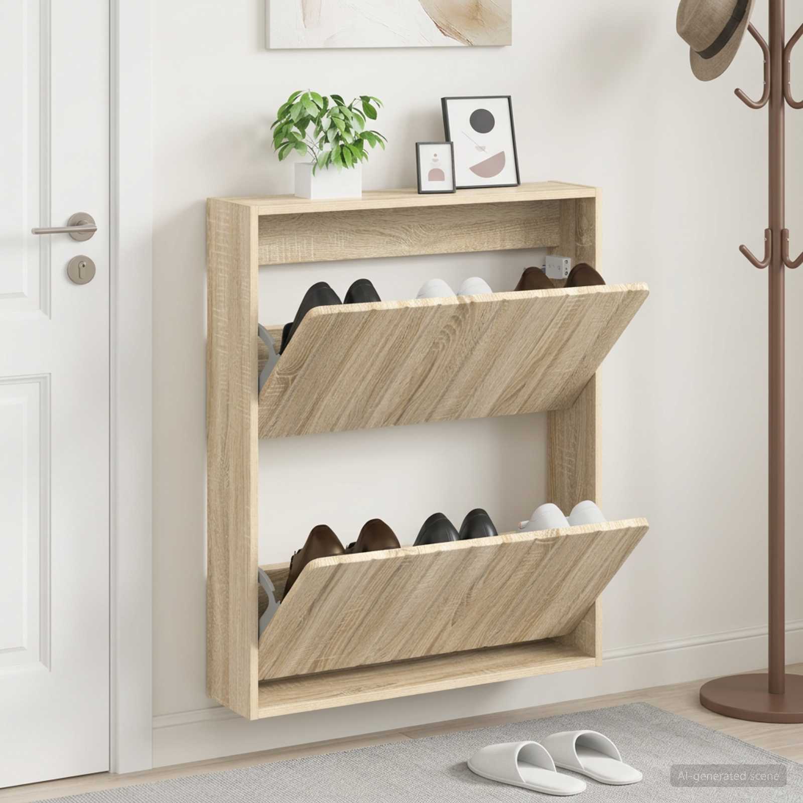 Mobiletto per Scarpe da Muro ZWOLLE 71 x 17 x 86 cm