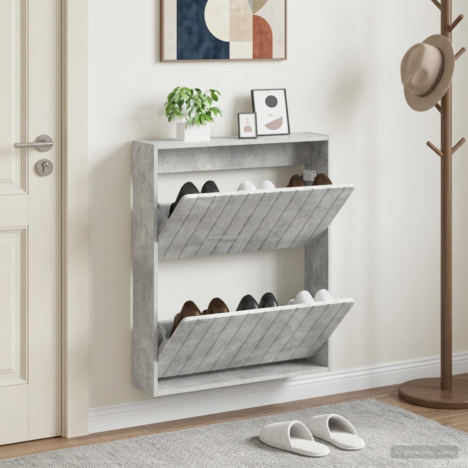 Mobiletto per Scarpe da Muro ZWOLLE 71 x 17 x 86 cm