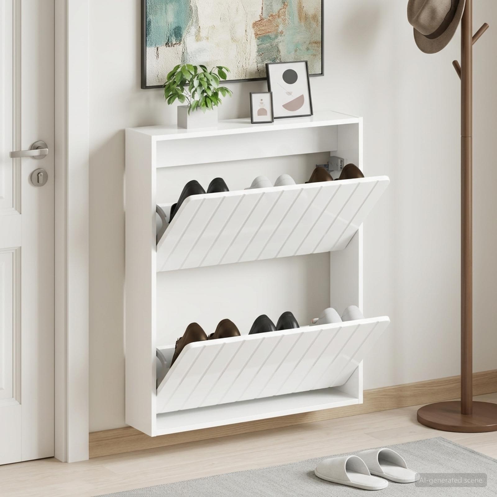 Mobiletto per Scarpe da Muro ZWOLLE 71 x 17 x 86 cm