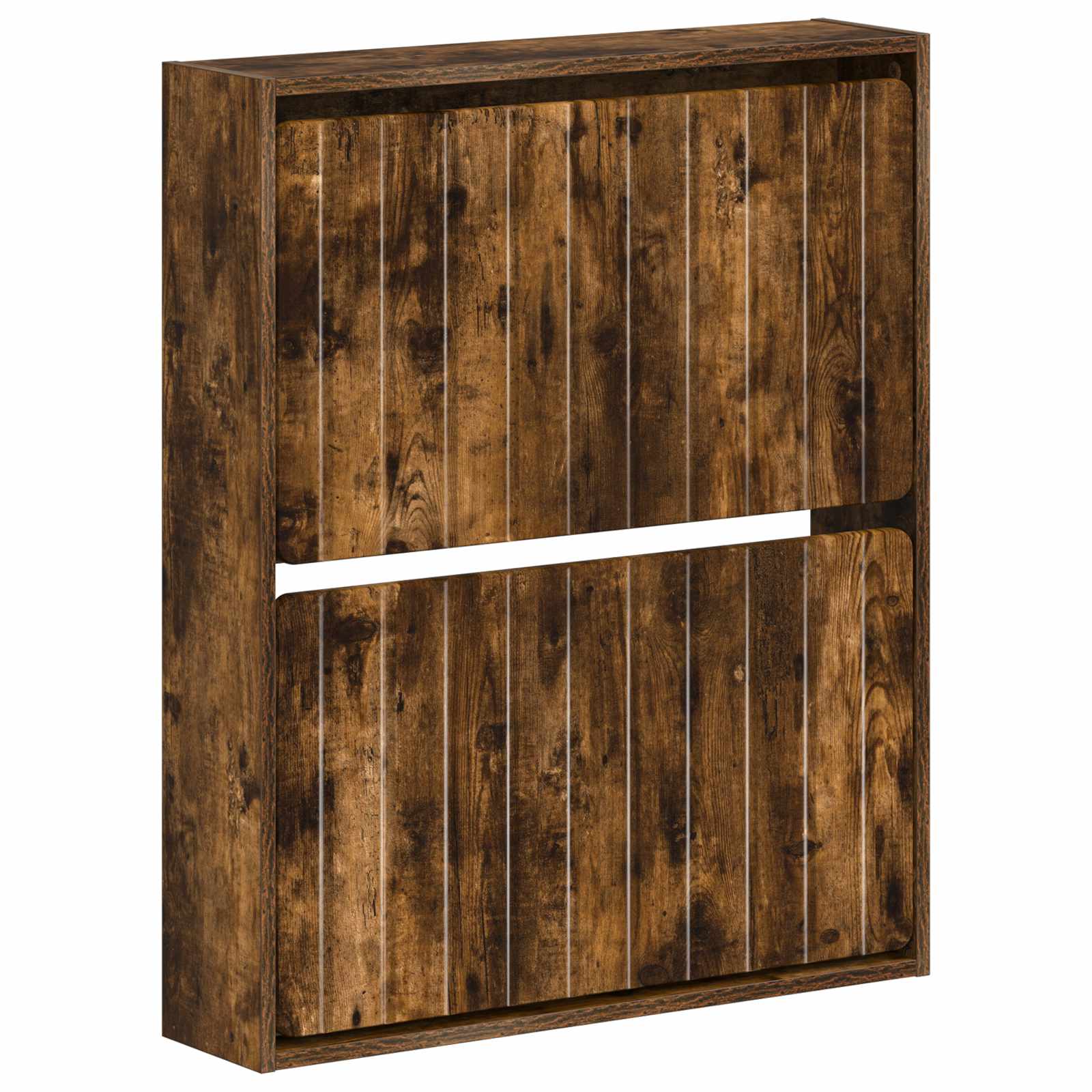Mobiletto per Scarpe da Muro ZWOLLE 71 x 17 x 86 cm Rovere Fumo