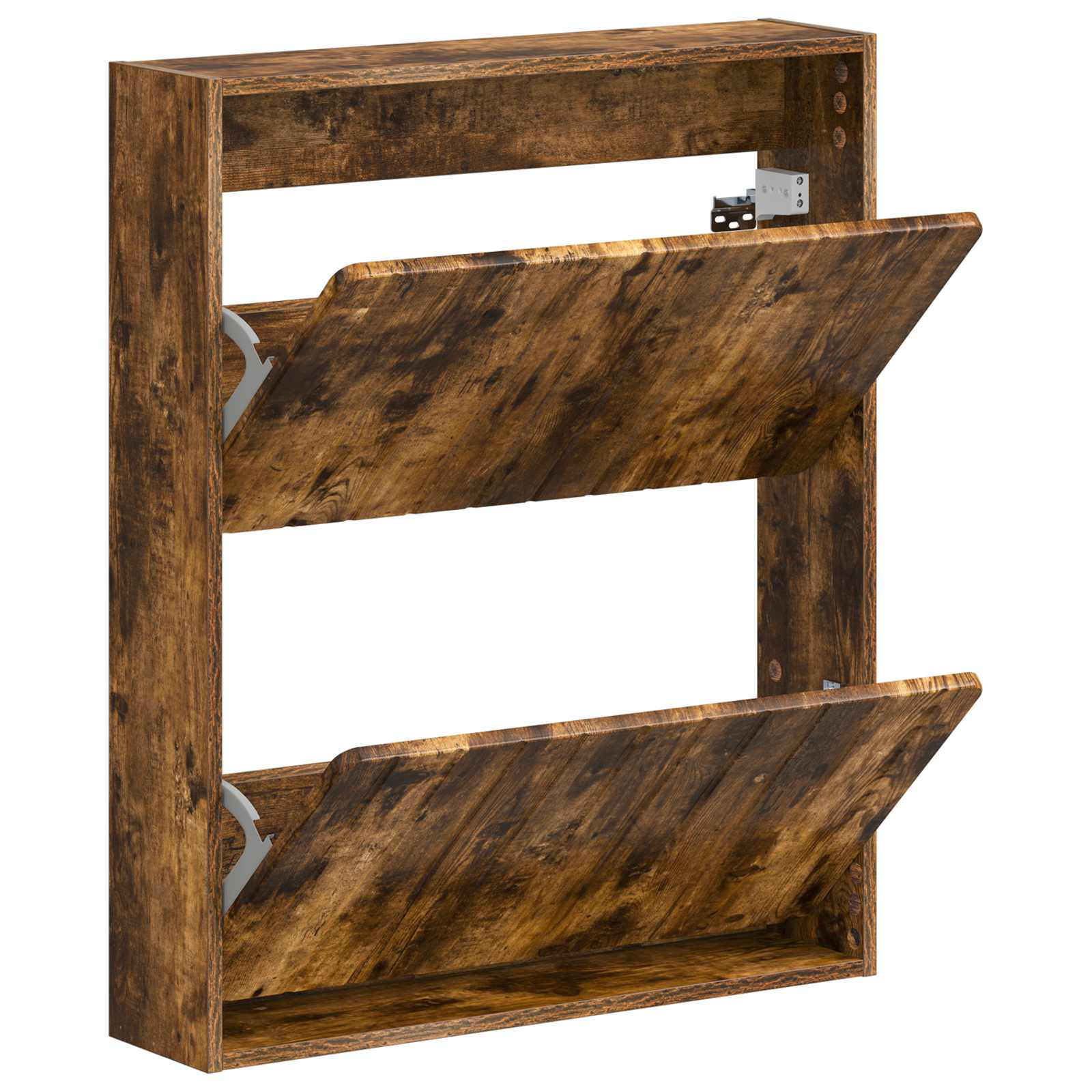 Mobiletto per Scarpe da Muro ZWOLLE 71 x 17 x 86 cm Rovere Fumo