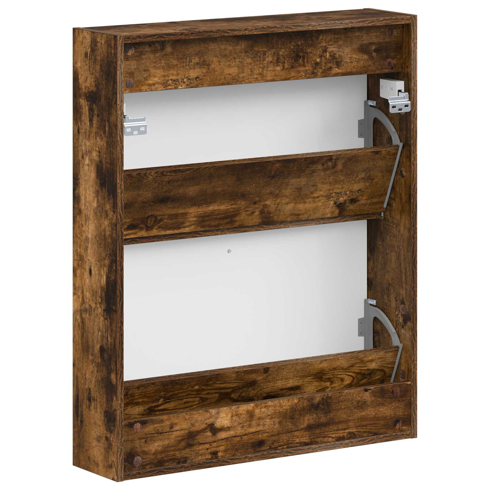 Mobiletto per Scarpe da Muro ZWOLLE 71 x 17 x 86 cm Rovere Fumo