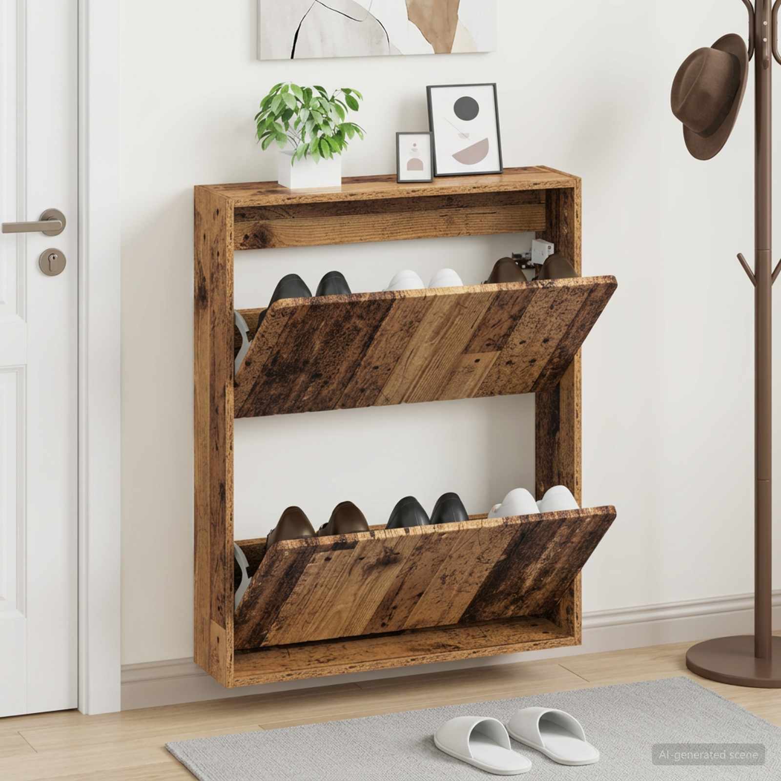 Mobiletto per Scarpe da Muro ZWOLLE 71 x 17 x 86 cm