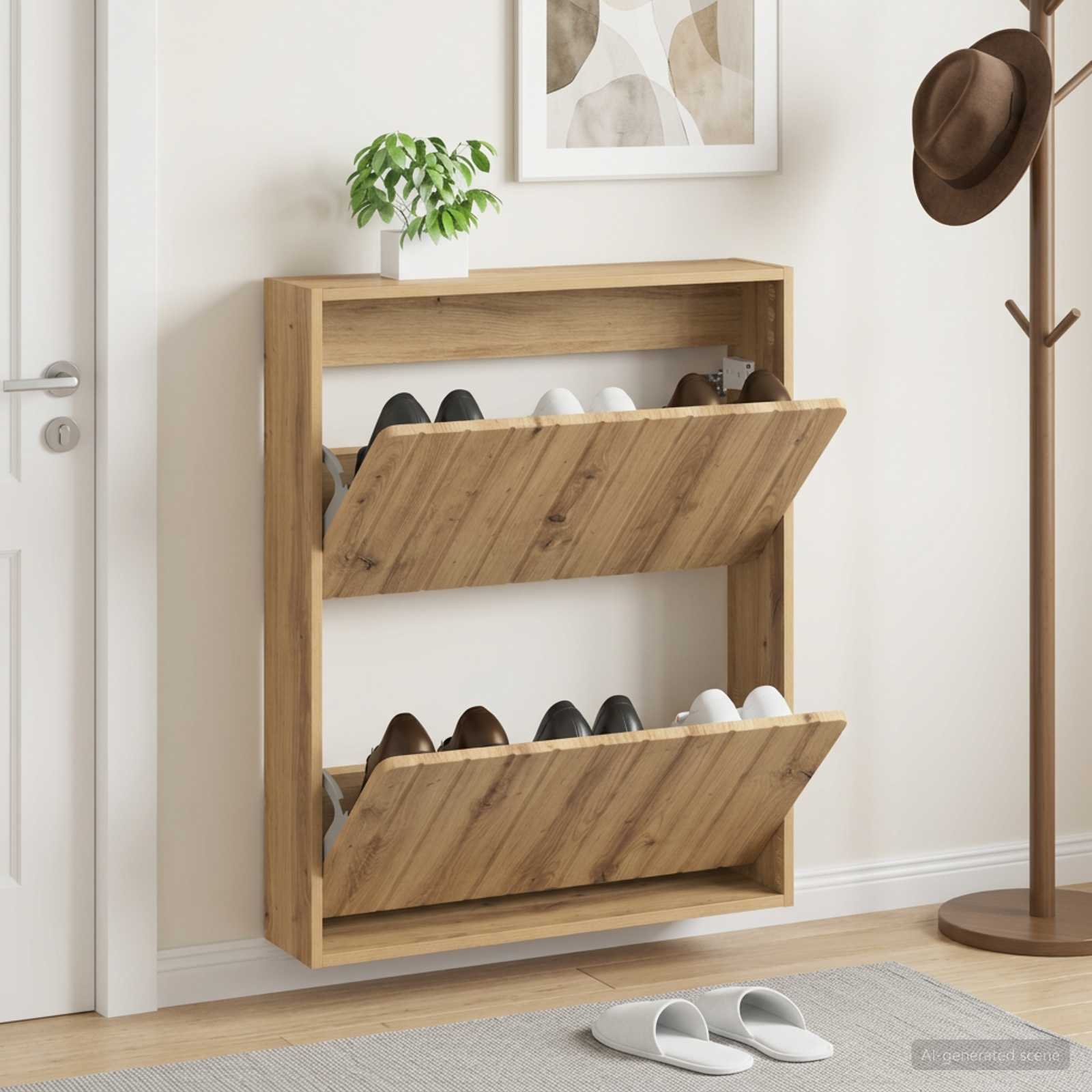 Mobiletto per Scarpe da Muro ZWOLLE 71 x 17 x 86 cm