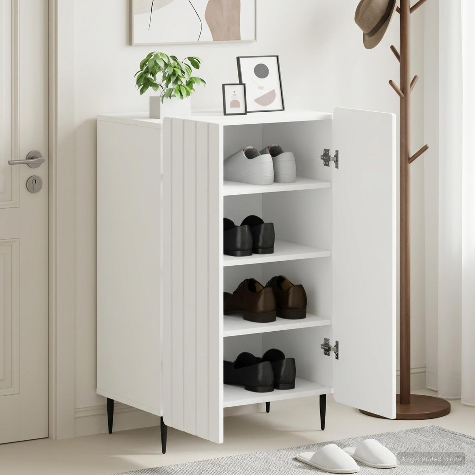 Mobile per scarpe ZWOLLE 59,5 x 39,5 x 91,5 cm Bianco