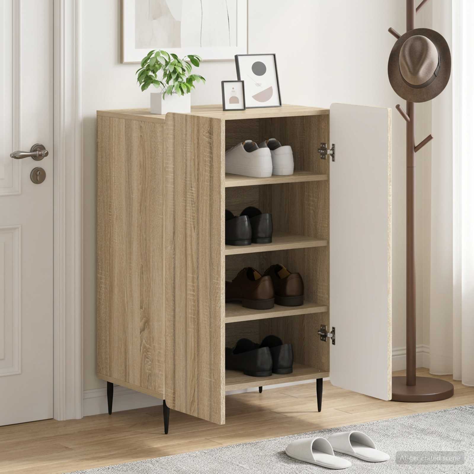 Mobile per scarpe ZWOLLE 59,5 x 39,5 x 91,5 cm Rovere Sonoma