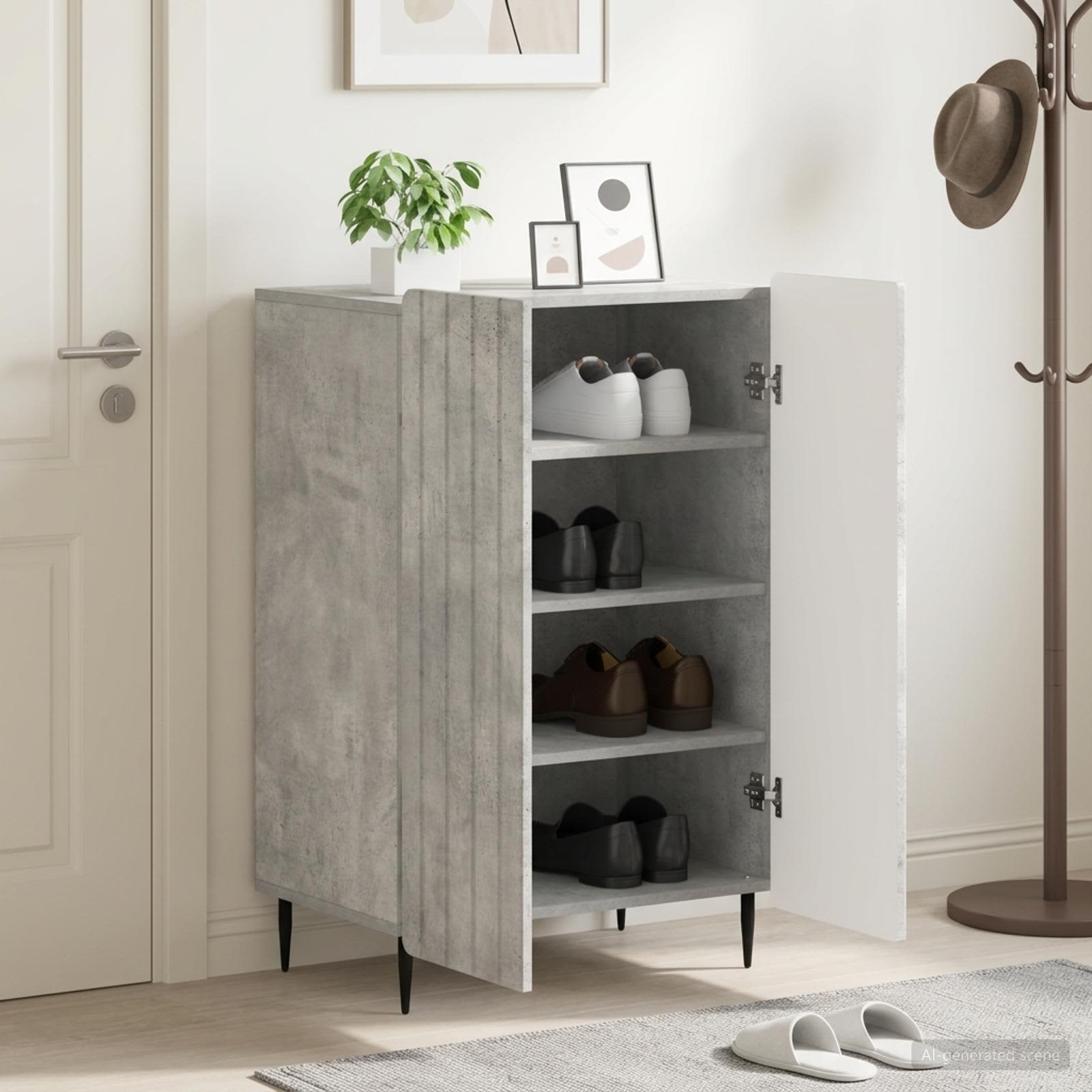 Mobile per scarpe ZWOLLE 59,5 x 39,5 x 91,5 cm Grigio Cemento
