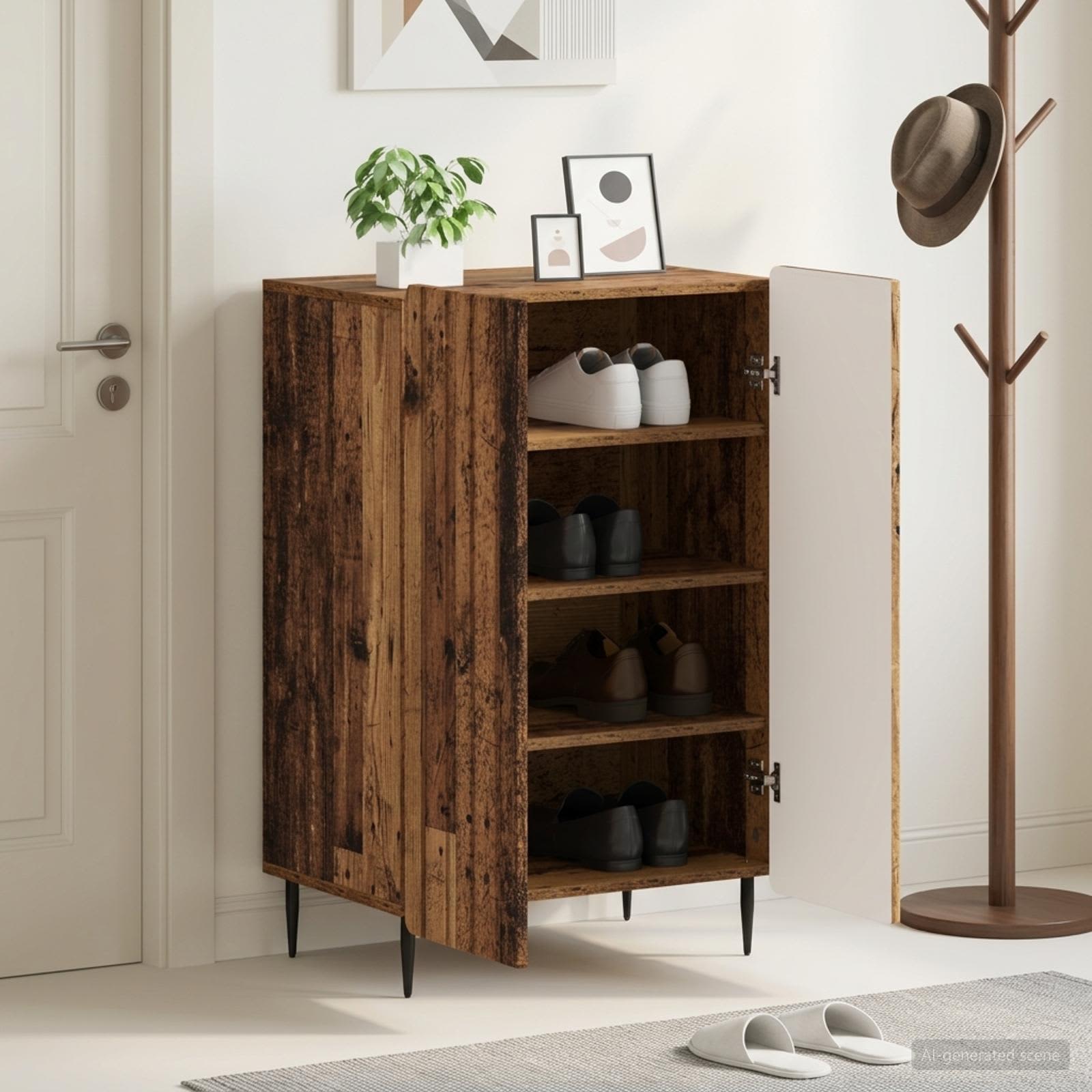 Mobile per scarpe ZWOLLE 59,5 x 39,5 x 91,5 cm Legno antico