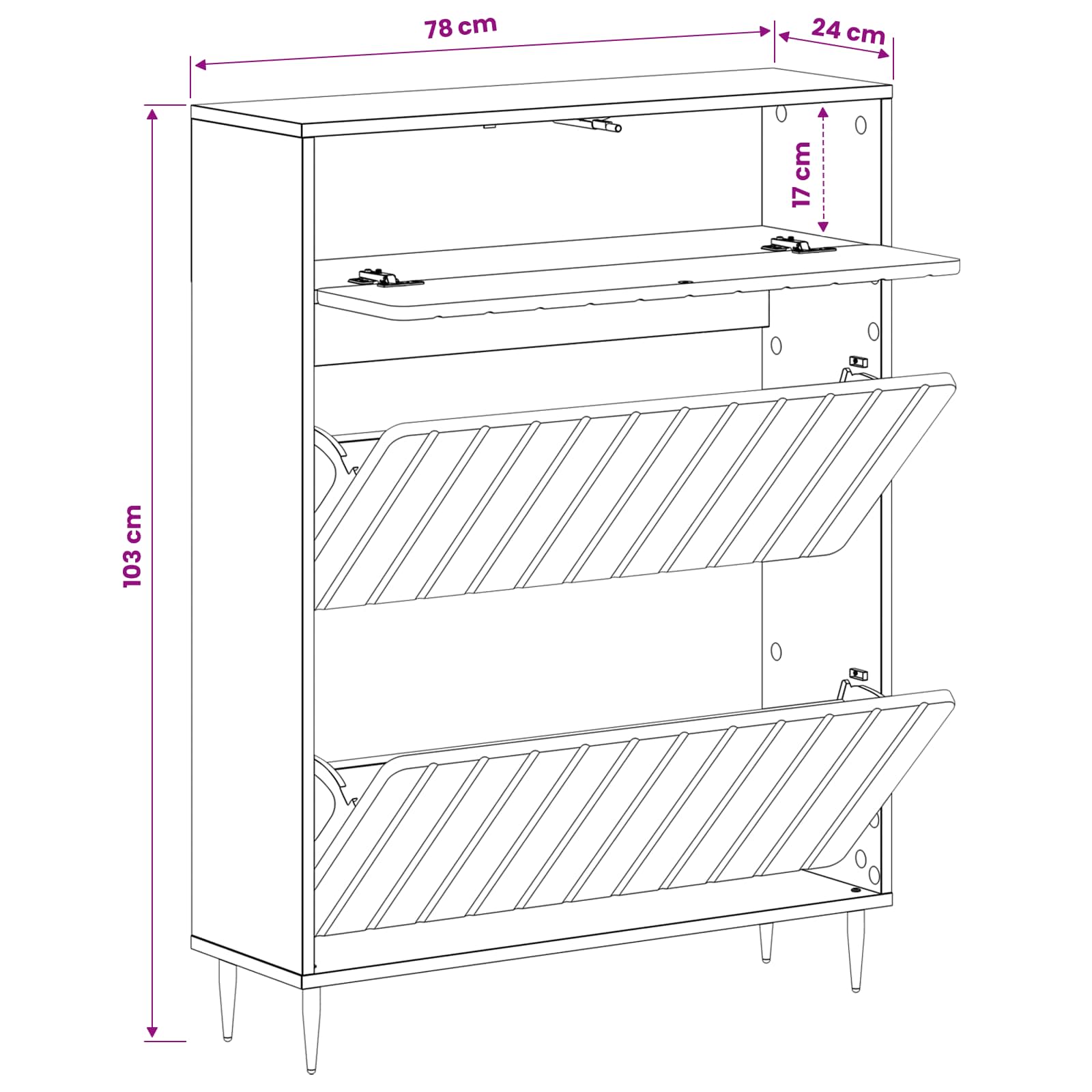 Mobile per scarpe ZWOLLE 78 x 24 x 103 cm Legno ingegnerizzato