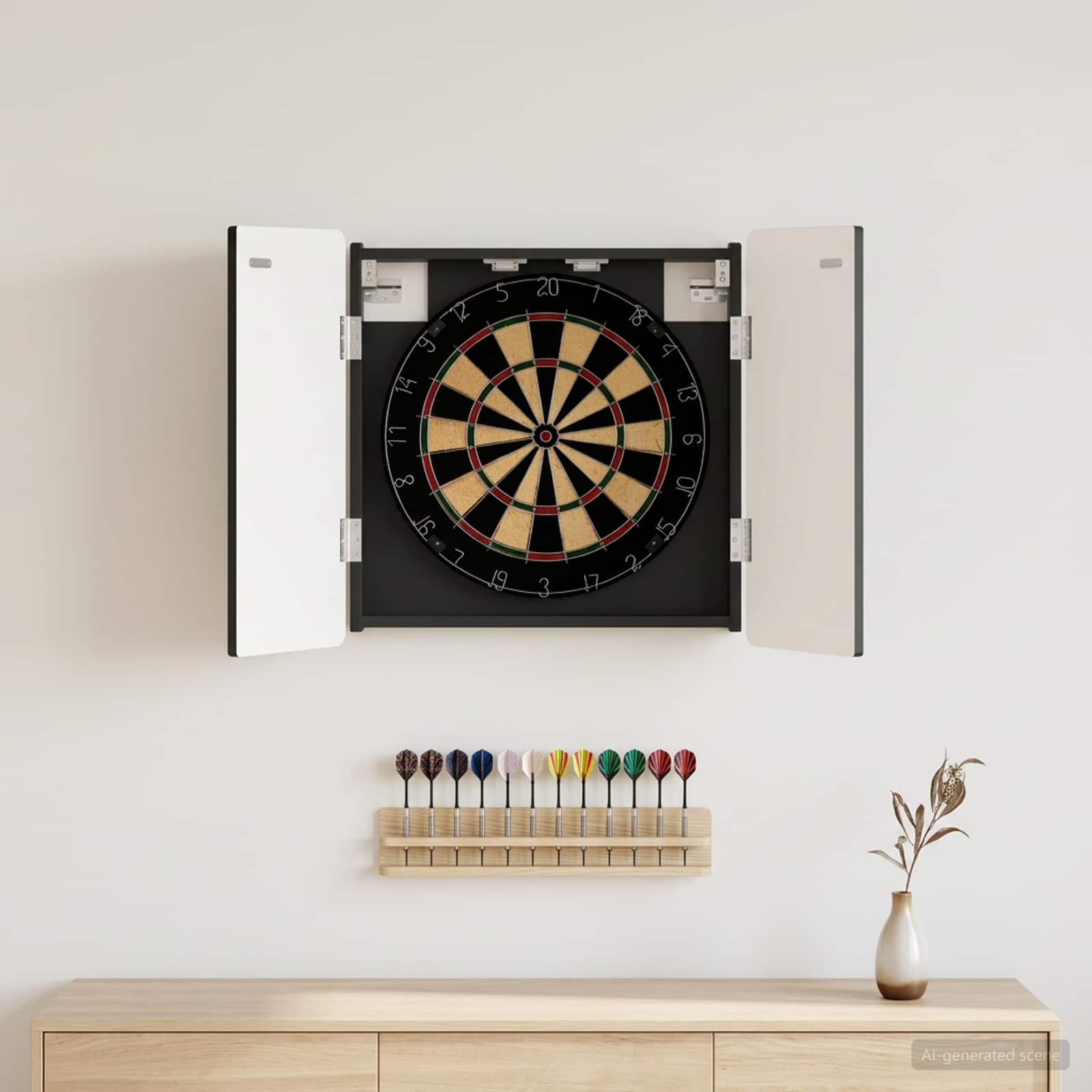 Armadio per Dartboard ZWOLLE Nero 52,5 x 10,5 x 57,5 cm