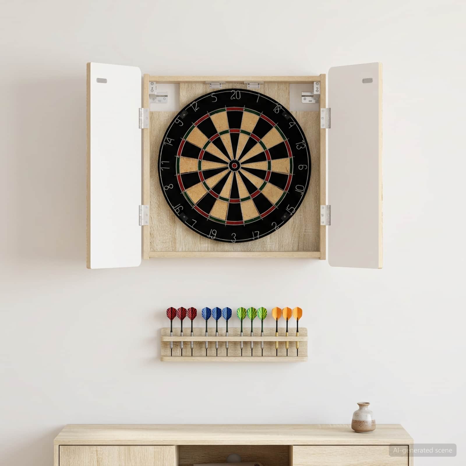 Armadio per Dartboard ZWOLLE Rovere Sonoma Legno ingegnerizzato