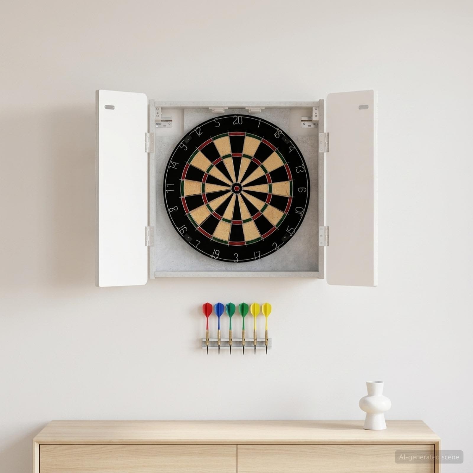 Armadio per Dartboard ZWOLLE Grigio Cemento