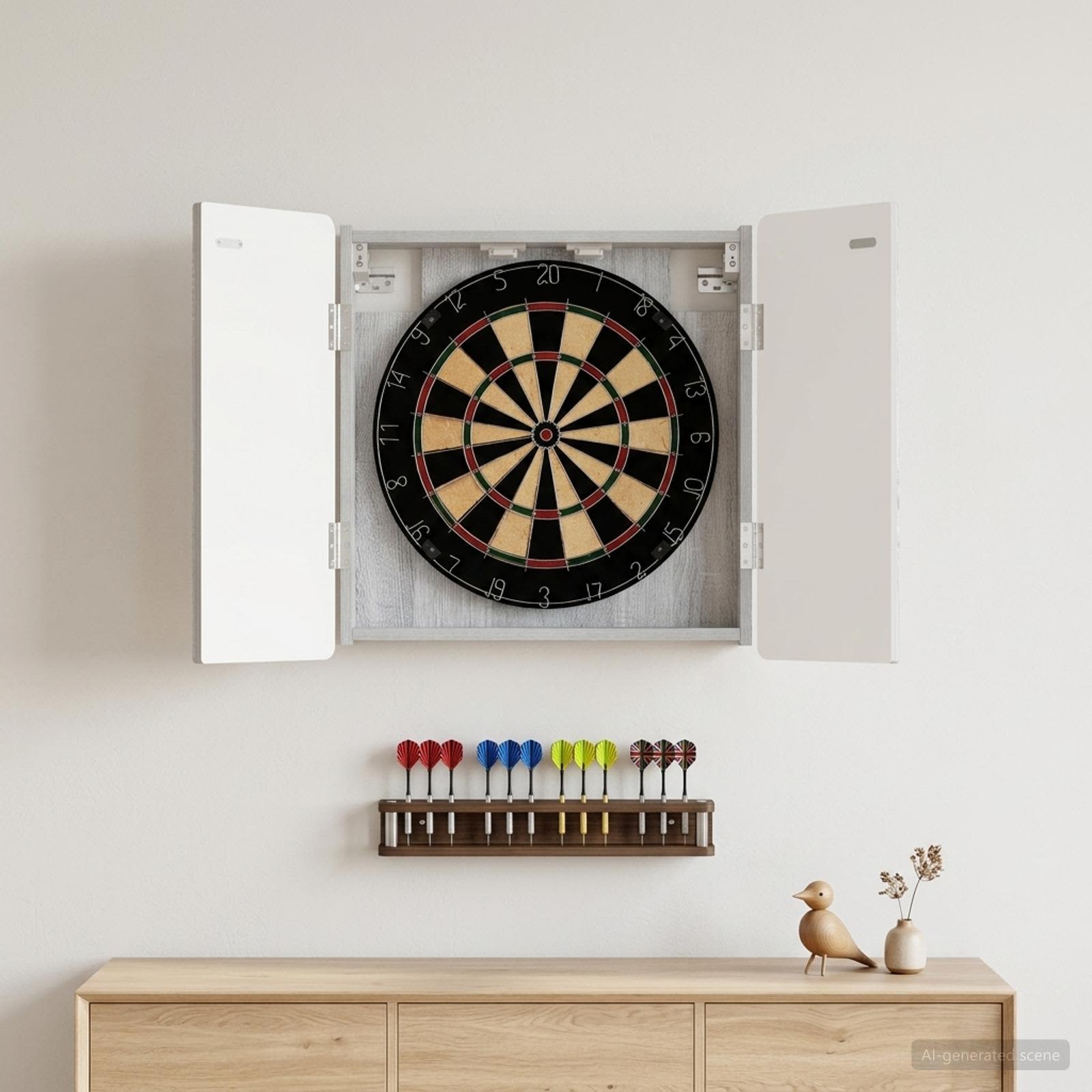 Armadio per Dartboard ZWOLLE Sonoma grigio Legno ingegnerizzato