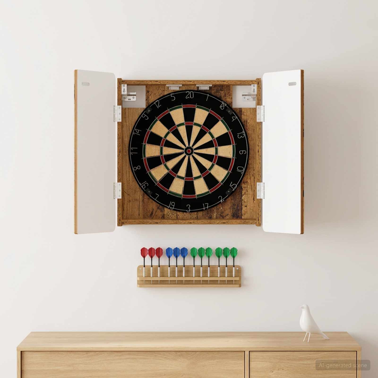 Armadio per Dartboard ZWOLLE Legno antico 52,5 x 10,5 x 57,5 cm