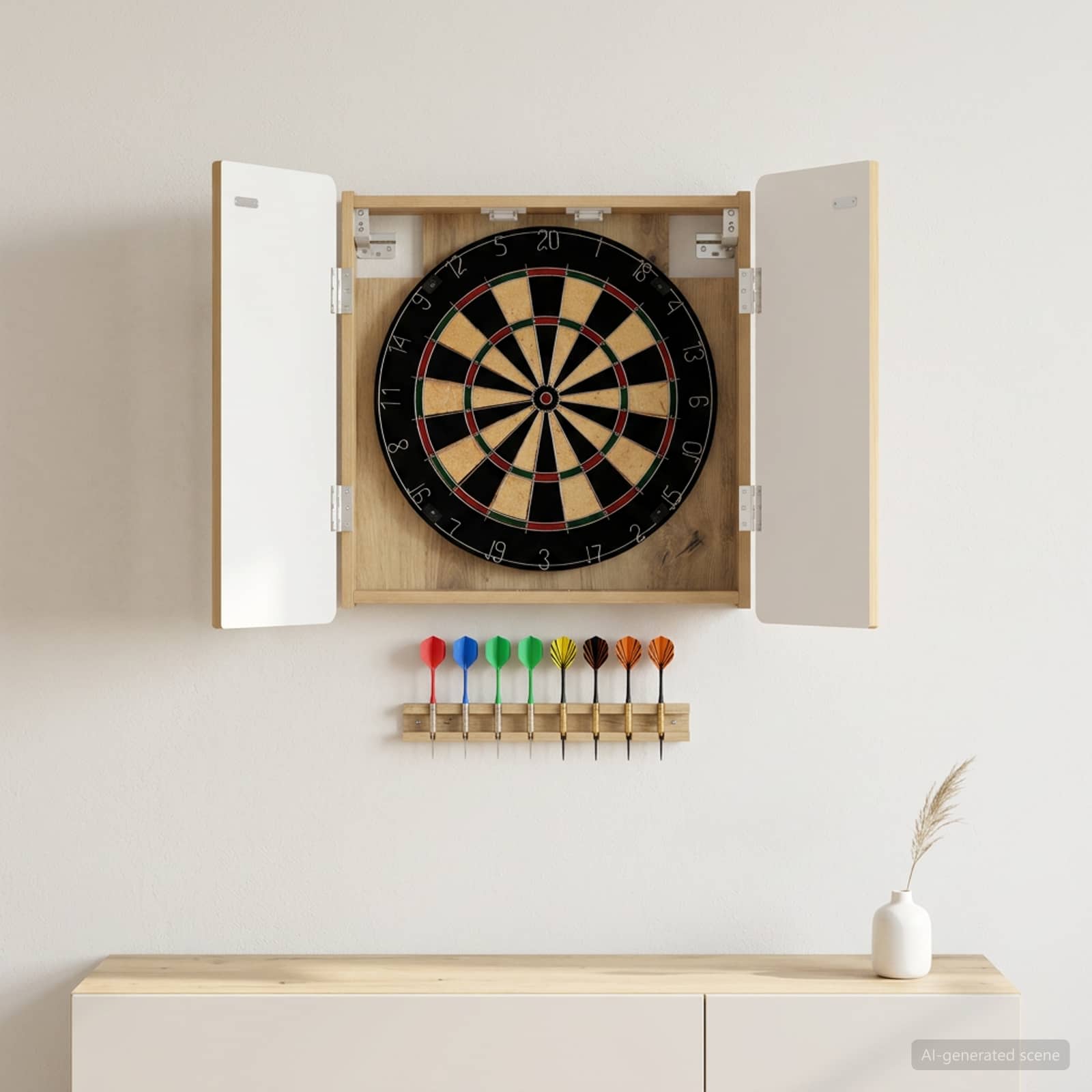 Armadio per Dartboard ZWOLLE Rovere Artigianale