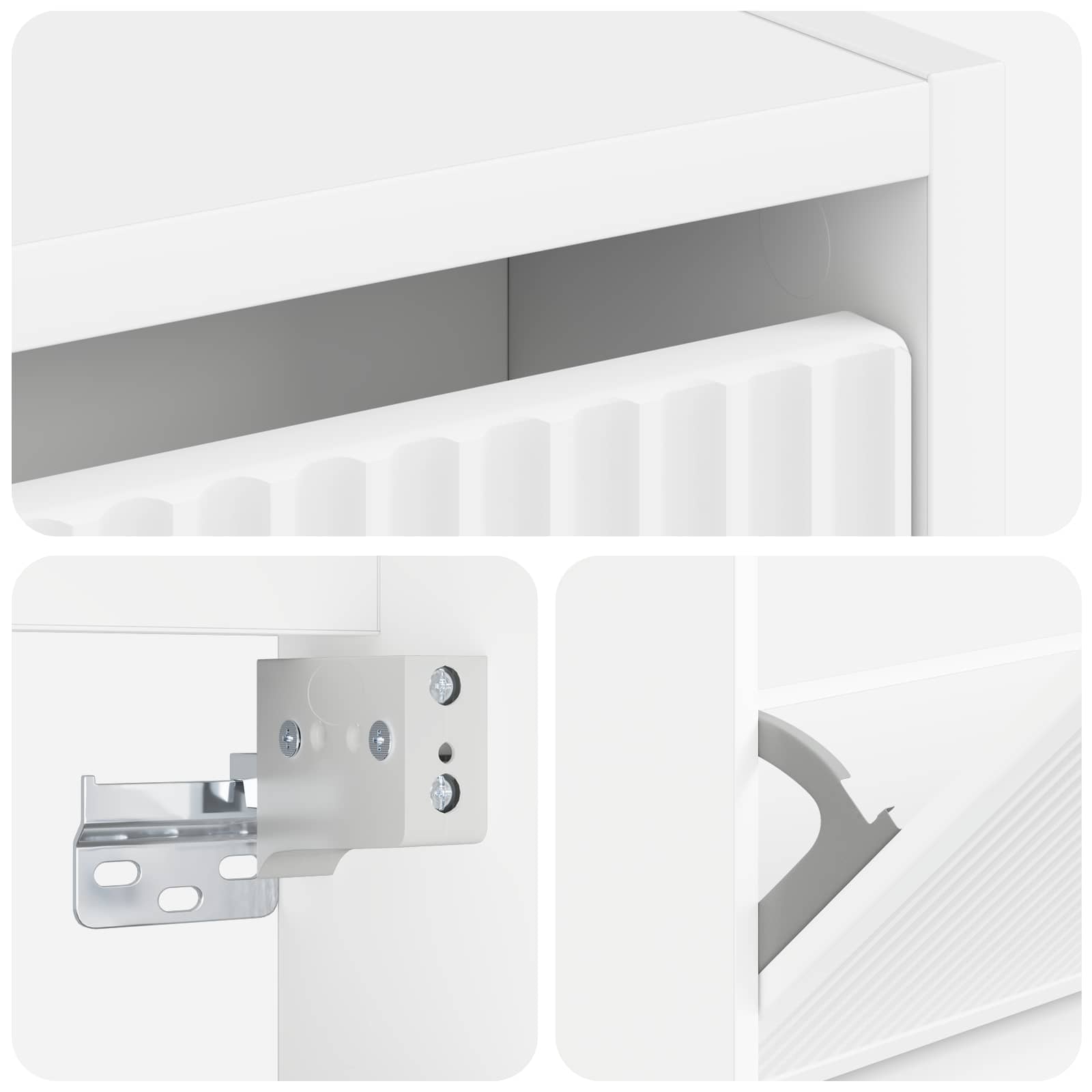 Mobiletto per Scarpe da Muro ARNHEM 71 x 17 x 86 cm Bianco