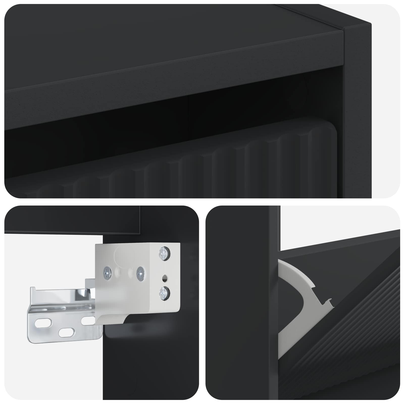 Mobiletto per Scarpe da Muro ARNHEM 71 x 17 x 86 cm Nero