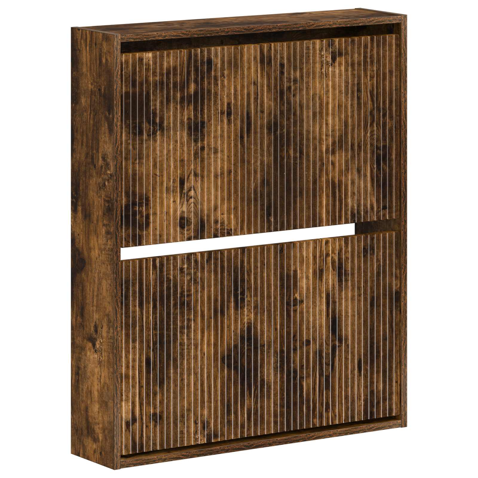 Mobiletto per Scarpe da Muro ARNHEM 71 x 17 x 86 cm Rovere Fumo