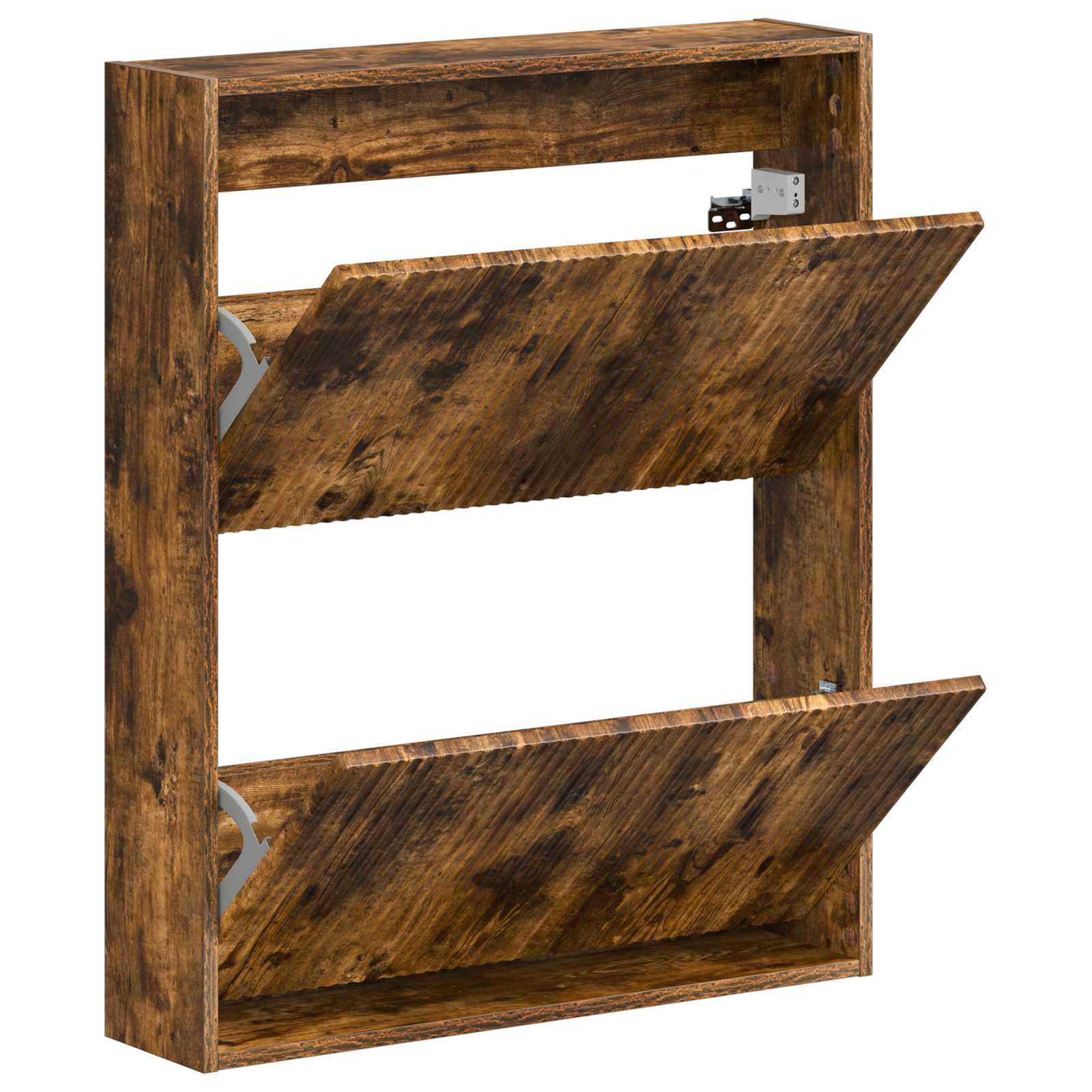 Mobiletto per Scarpe da Muro ARNHEM 71 x 17 x 86 cm Rovere Fumo