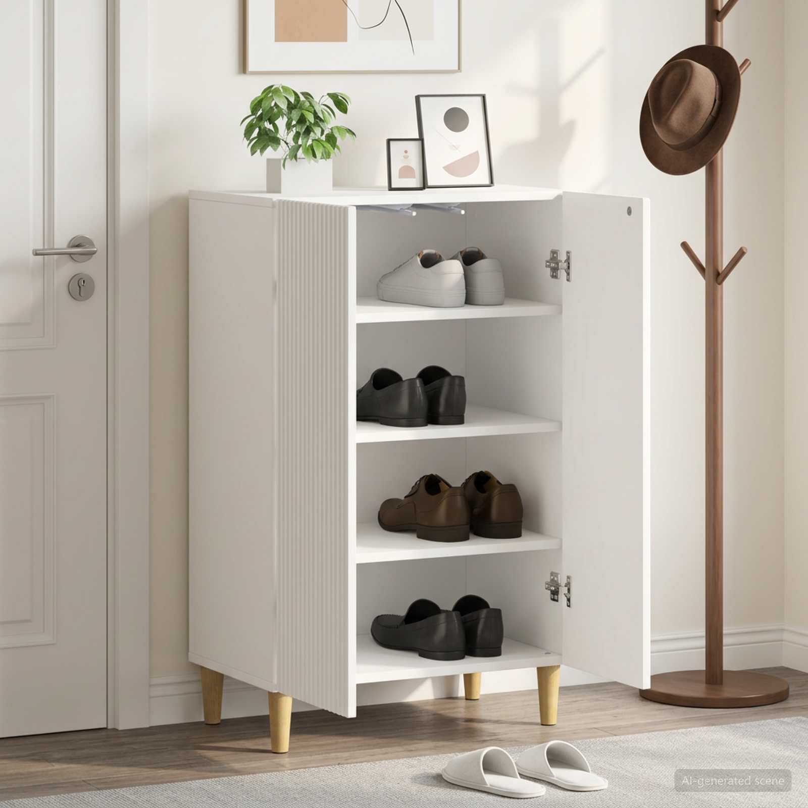 Mobile per scarpe ARNHEM 59,5 x 39,5 x 90 cm Bianco