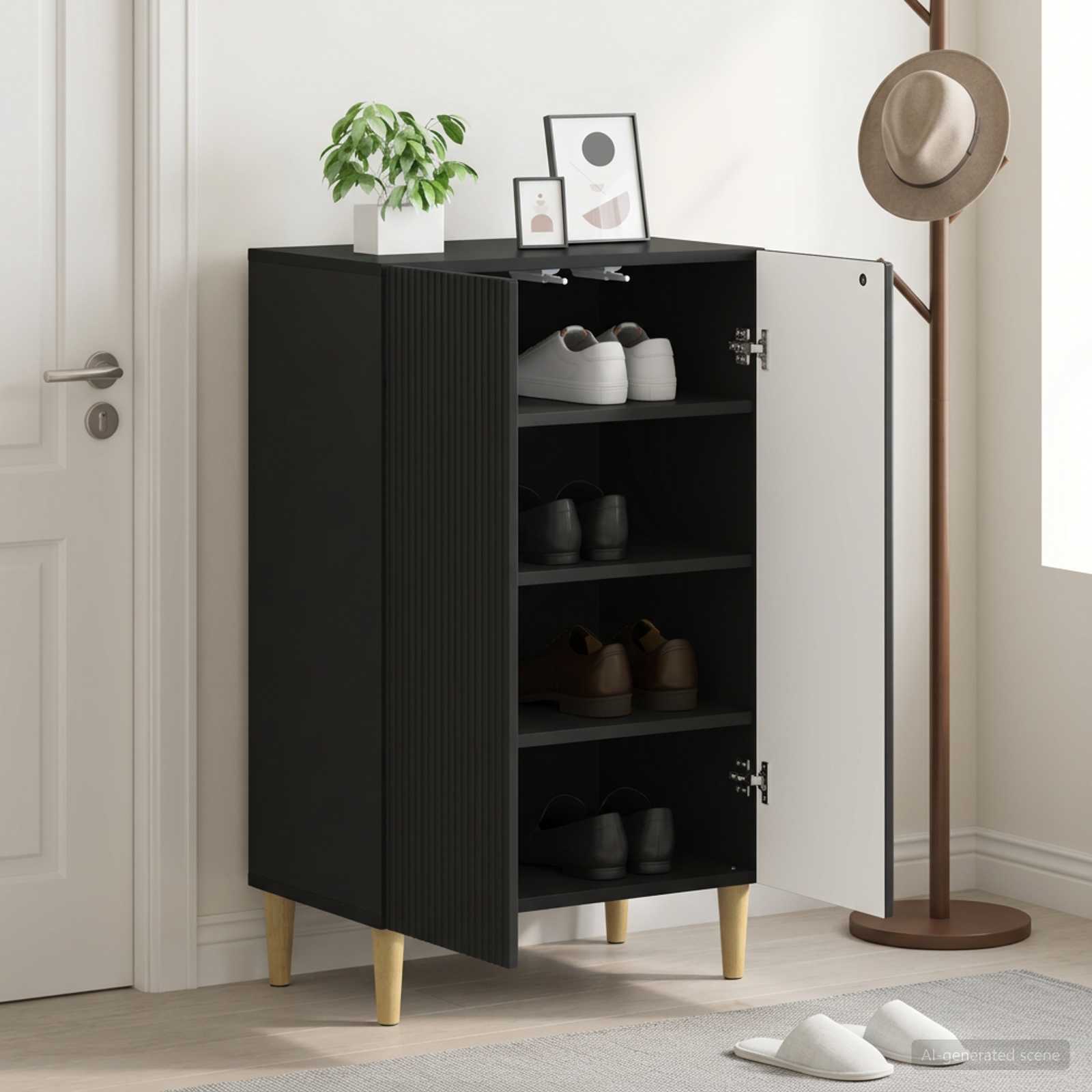 Mobile per scarpe ARNHEM 59,5 x 39,5 x 90 cm Nero